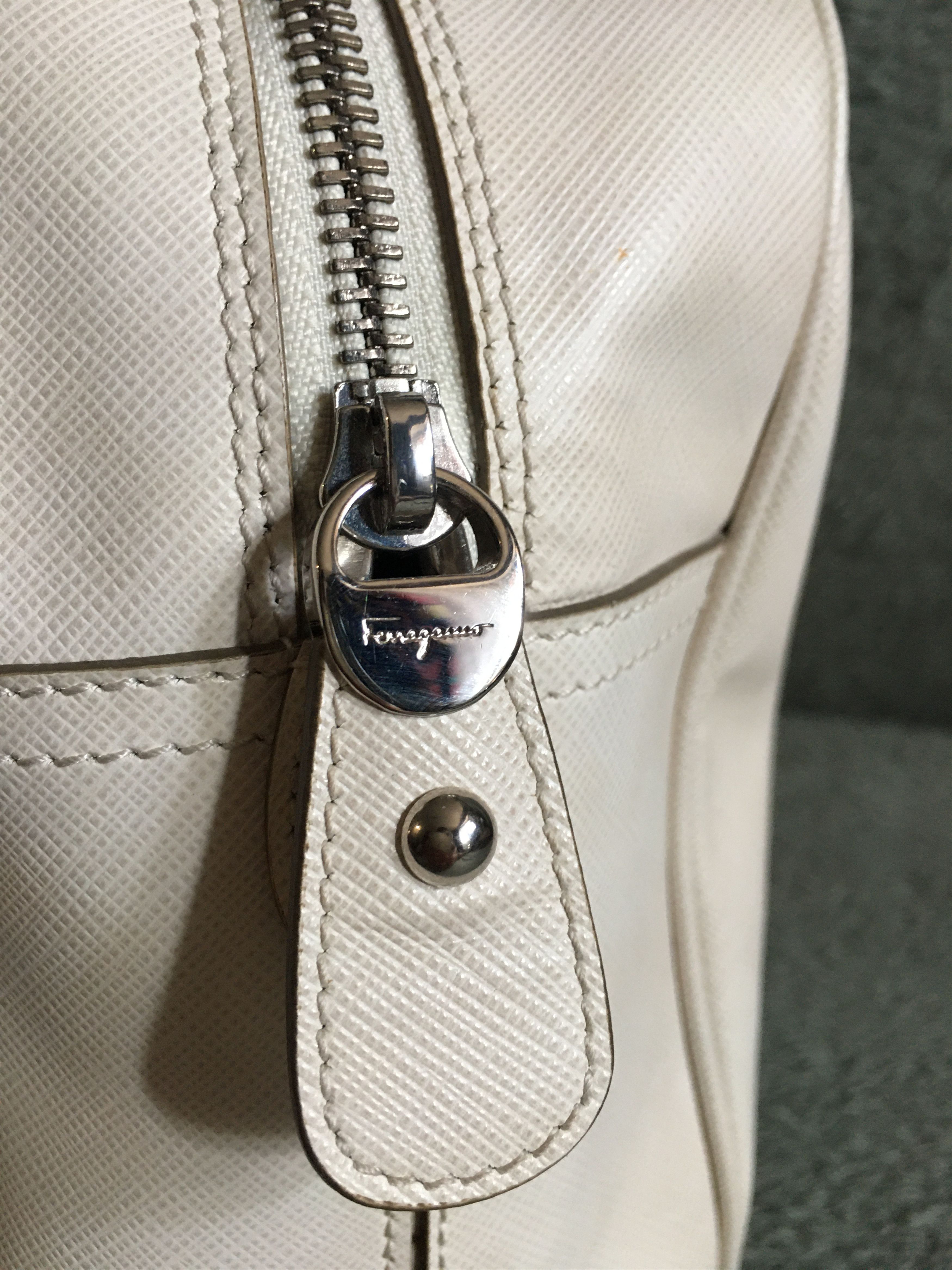 Salvatore Ferragamo Salvatore Ferragamo Cream Saffiano Leather Satchel Bag Size ONE SIZE - 8 Thumbnail