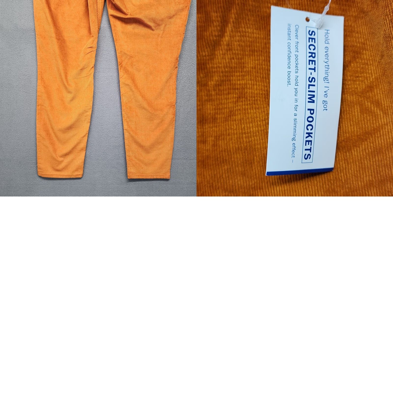 Old Navy OLD NAVY Corduroy Pants Women 18 Rust Orange Rockstar Super Skinny High Rise Plus Size 28 in Inseam Womens Summer Fall Winter Jeans Size 40" / US 18 - 10 Thumbnail