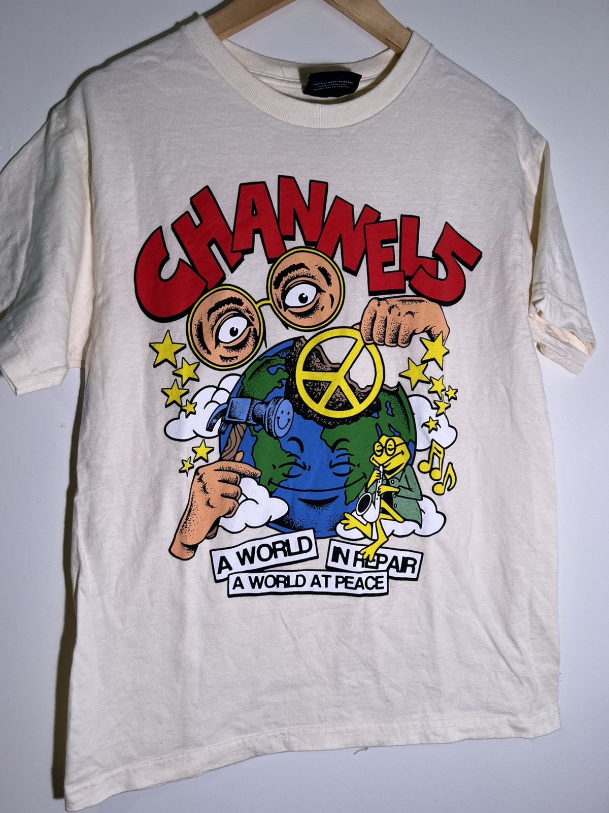 Vintage Channel 5 A World In Repair At Peace Retro Streetwear Shirt Size US M / EU 48-50 / 2 - 3 Thumbnail
