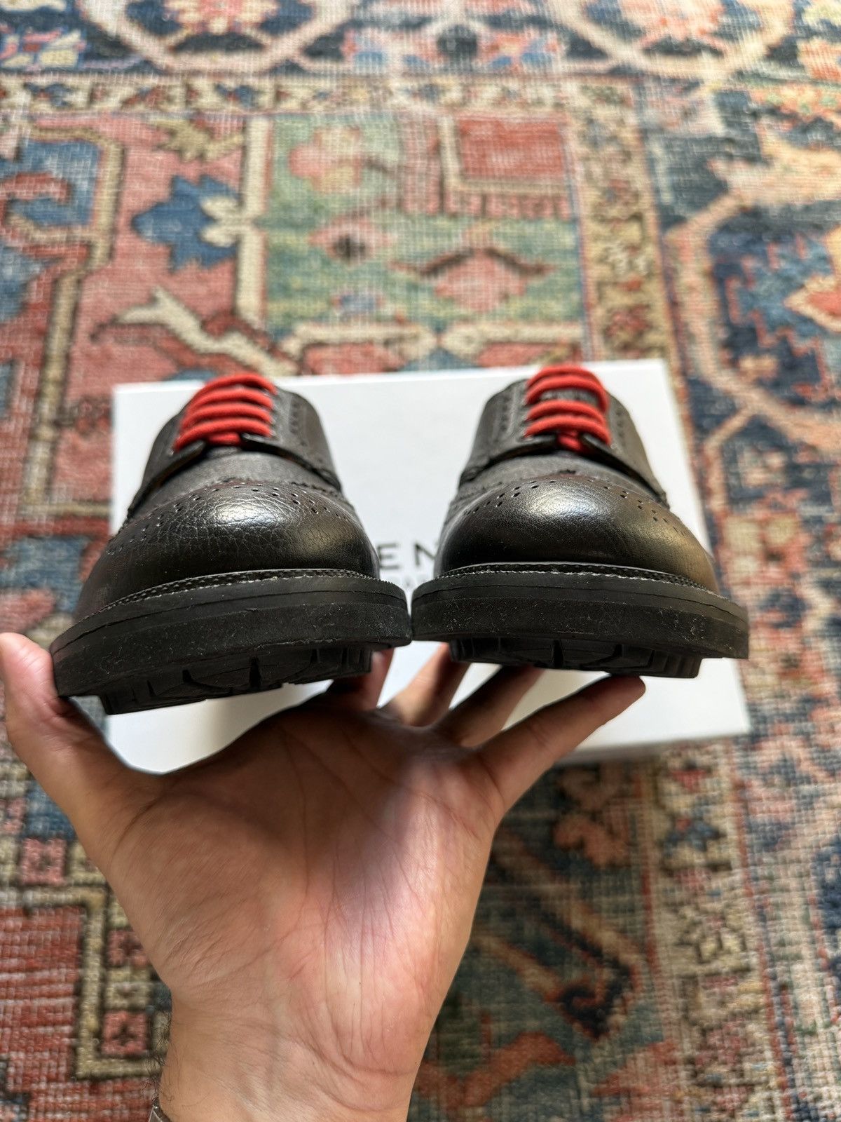 Givenchy Tisci Red Lace Wingtip Derbies Size US 9.5 / EU 42-43 - 7 Thumbnail