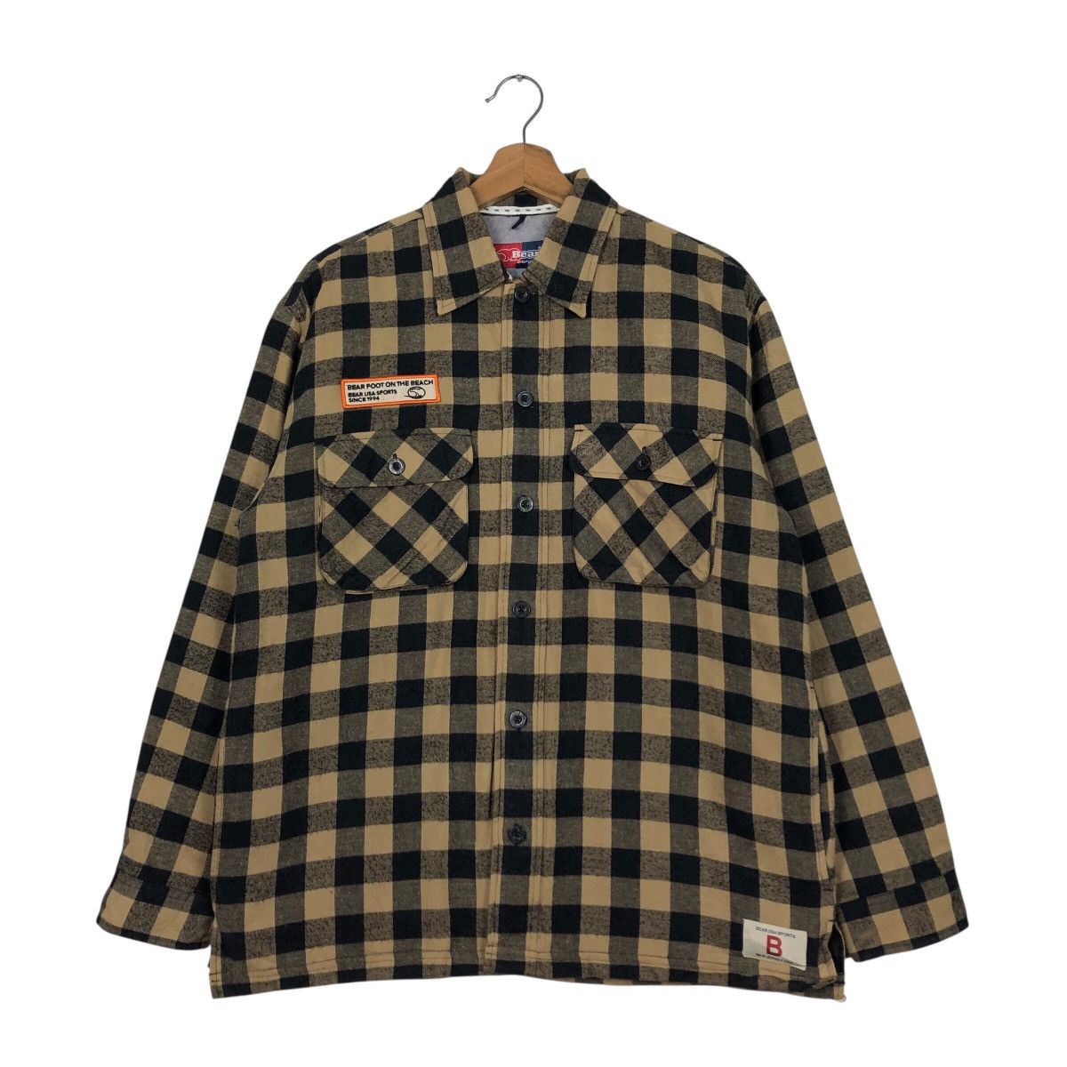 Japanese Brand Bear Sports USA Vintage Checkered Flannel Size US M / EU 48-50 / 2 - 2 Thumbnail