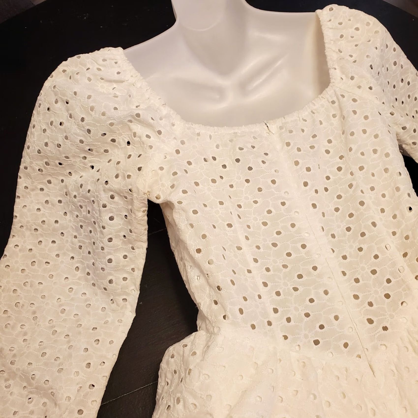 Vintage VINTAGE D & M Eyelet Lace Tiered Mini Dress Bohemian Cottagecore Cowgirl Western XS? Size M / US 6-8 / IT 42-44 - 7 Thumbnail
