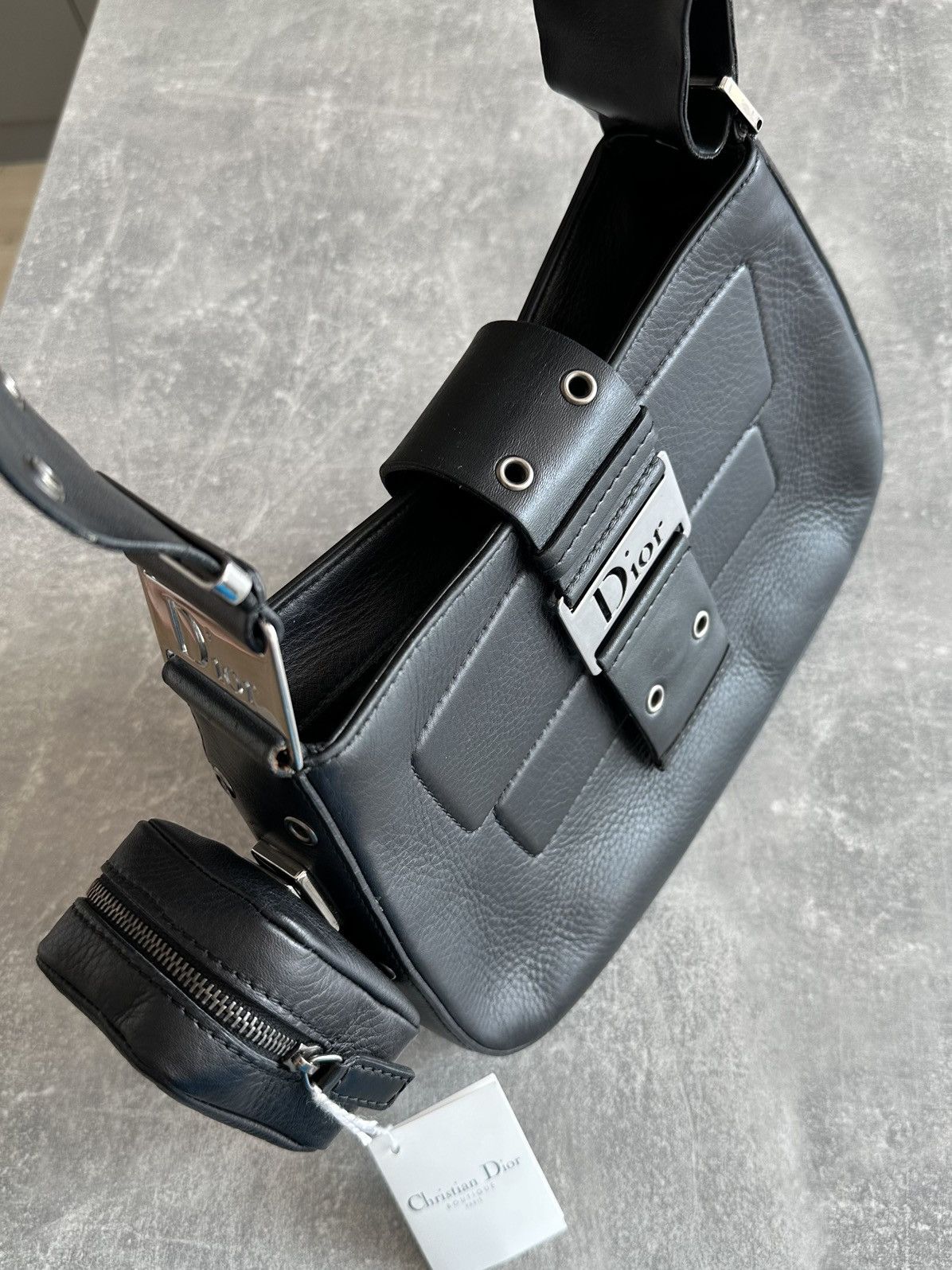 Dior DIOR Street Chic Columbus Evening Black Leather Shoulder Bag Size ONE SIZE - 19 Thumbnail