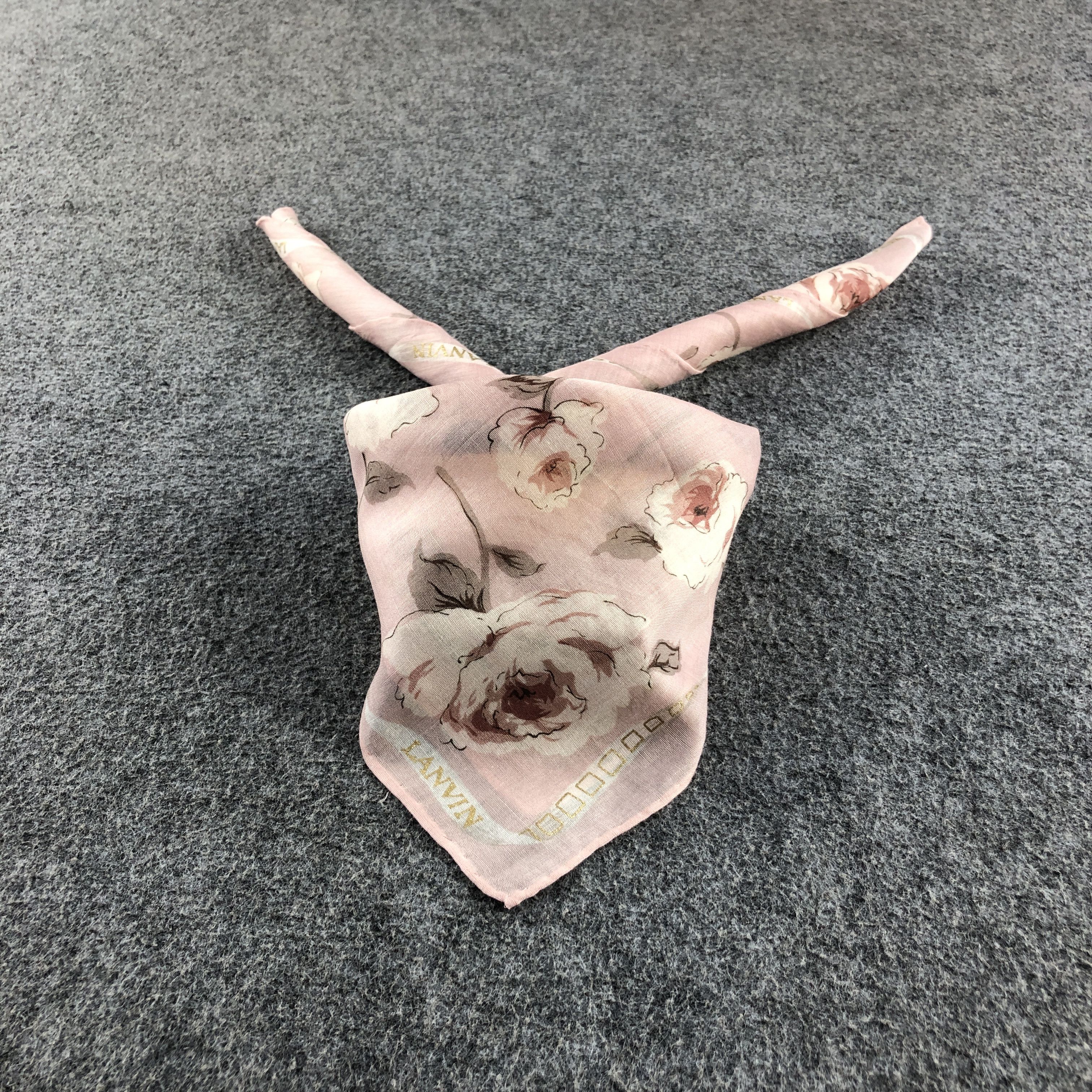 Lanvin × Vintage Lanvin Floral Handkerchief Neckerchief Bandana H2748 Size ONE SIZE - 1 Thumbnail