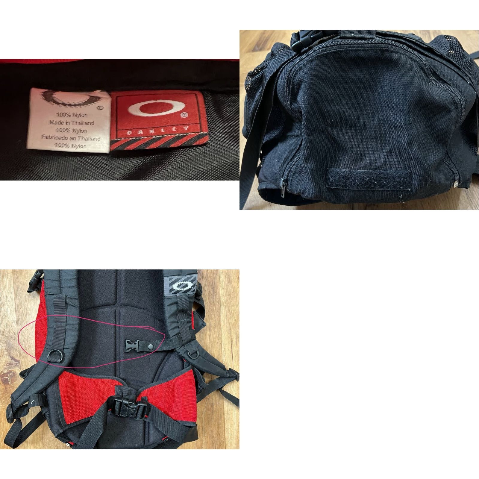 Oakley VINTAGE Oakley Icon Backback Red Black Bag Nylon Backpack Men 20” x 13” x 8” Outdoor Sports Nylon Oakley Icon 90s Y2K Bags Size ONE SIZE - 9 Thumbnail