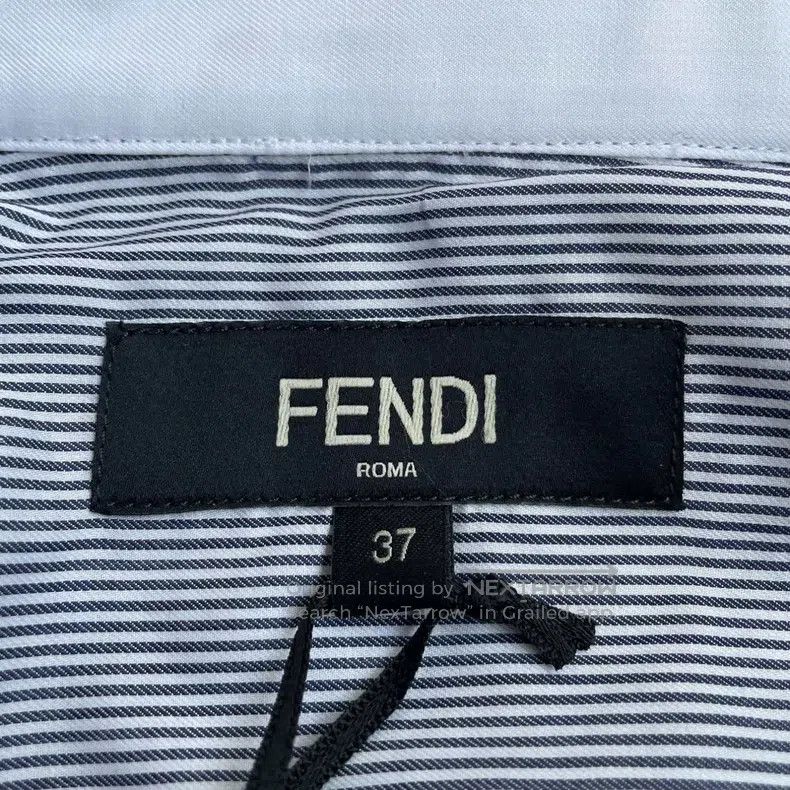 Fendi Fendi size 37 Striped Collar Long Sleeve Shirt for Men, Gre Size US XXS / EU 40 - 5 Thumbnail