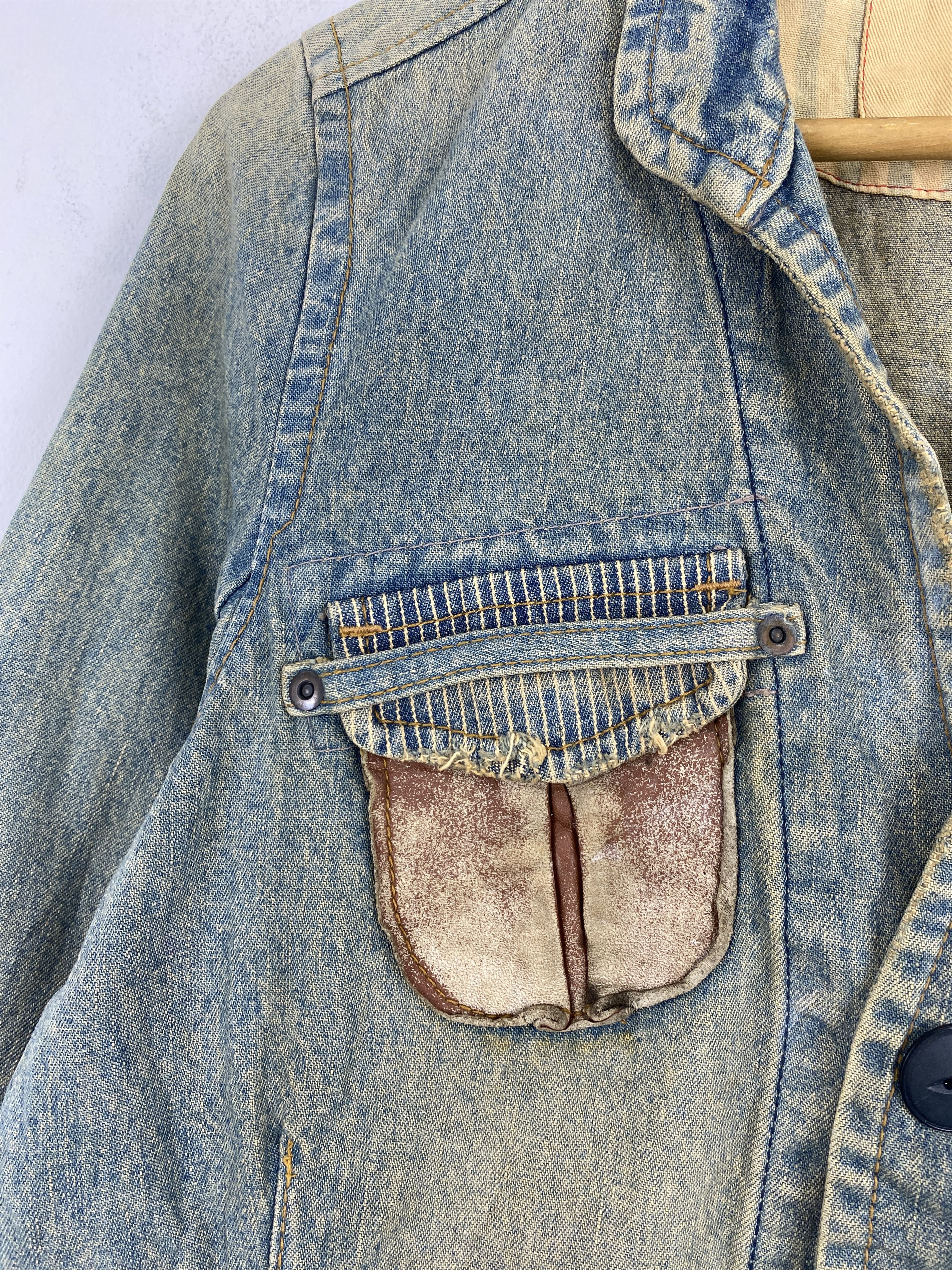 Japanese Brand Vintage Cube Sugar Multi Pocket Button Up Denim Jacket J2006 Size US S / EU 44-46 / 1 - 7 Thumbnail