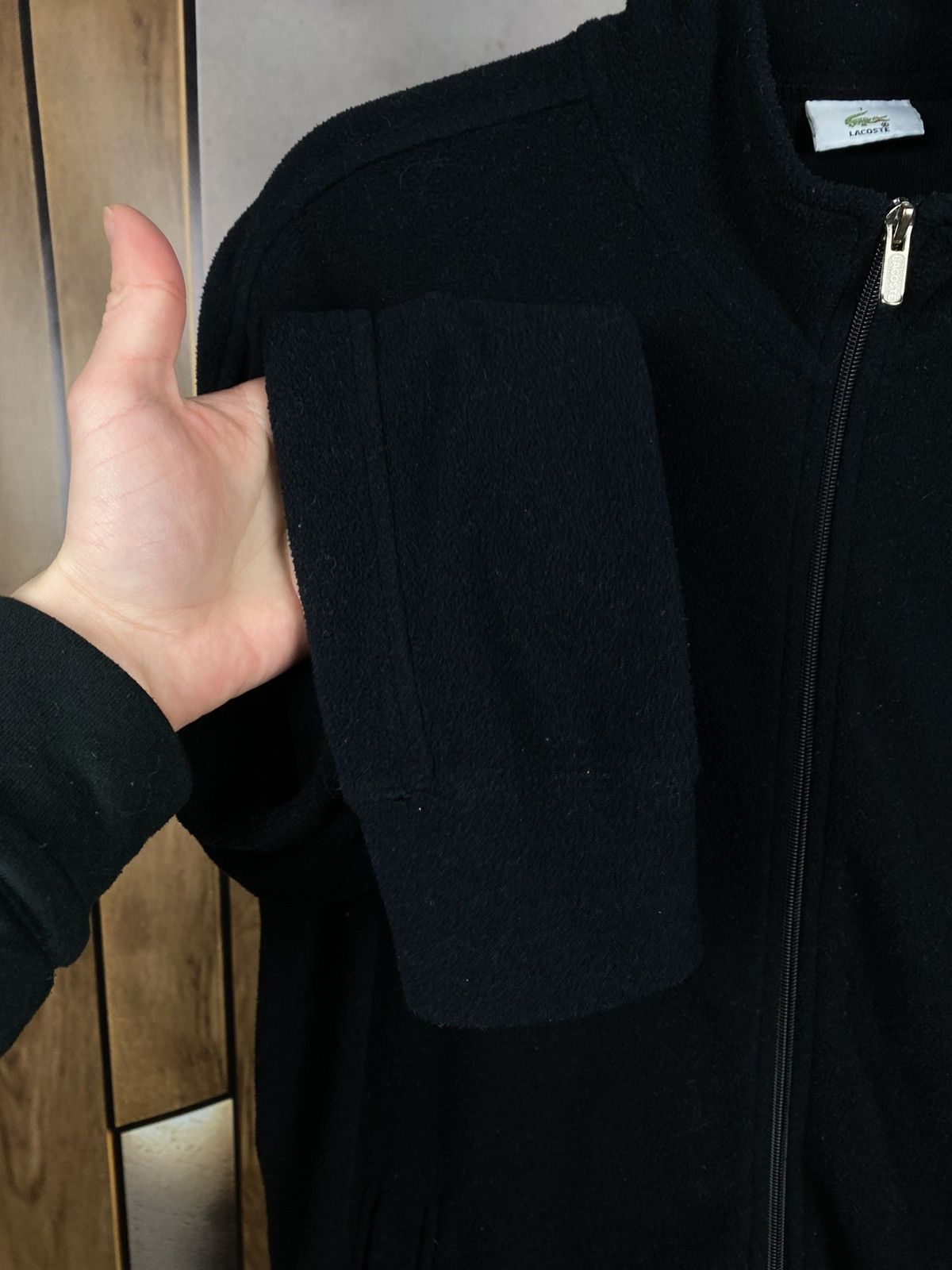 Lacoste 🐊Vintage 90s Fleece Sweatshirt Zip-Up Lacoste Big Logo🐊 Size US XL / EU 56 / 4 - 6 Thumbnail