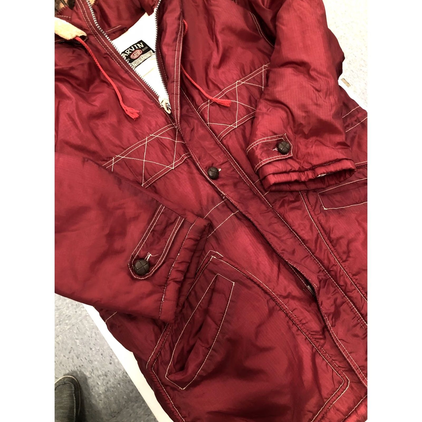 Vintage VINTAGE Garvin Jacket Hood Nylon Polyester Fill Zip Red Long Sleeve Women's S Parka Size S / US 4 / IT 40 - 4 Thumbnail