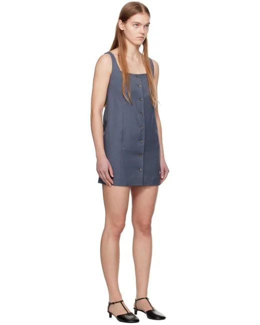 Loulou de Saison o1s22i1n1024 Buttoned Pinafore Dress in Grey Size S / US 4 / IT 40 - 2 Thumbnail