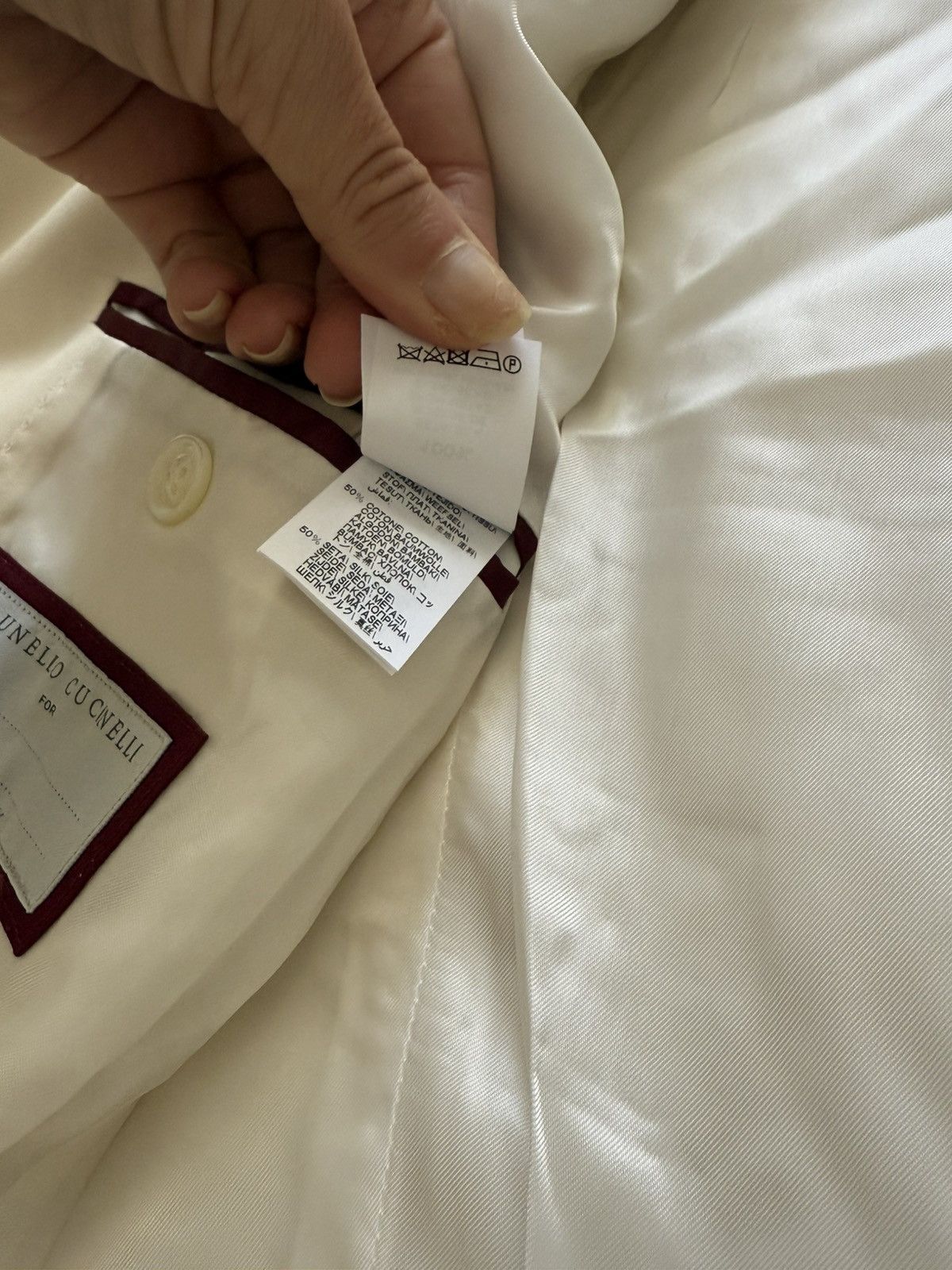 Brunello Cucinelli Brunello cucinelli off white silk formal blazer Size 48S - 7 Thumbnail