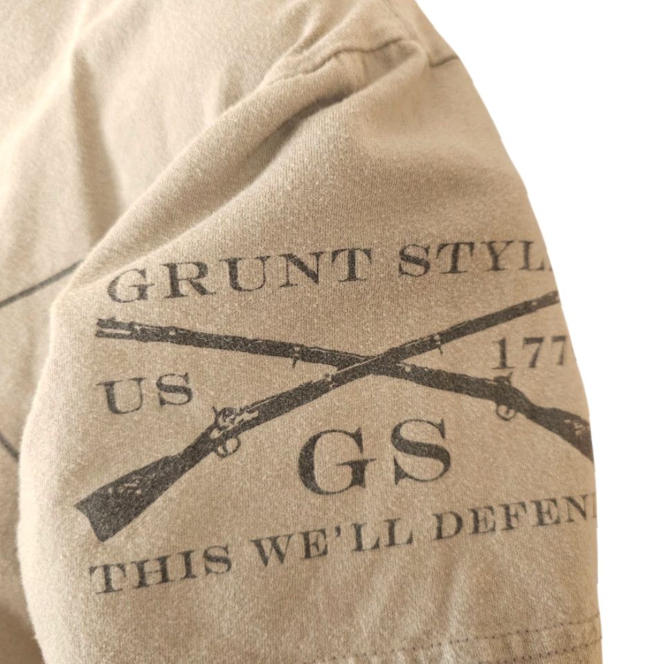 Vintage Grunt Style USA T Shirt Mens Size Medium Beige American Flag 2nd Amendment Shirt Size US M / EU 48-50 / 2 - 5 Thumbnail