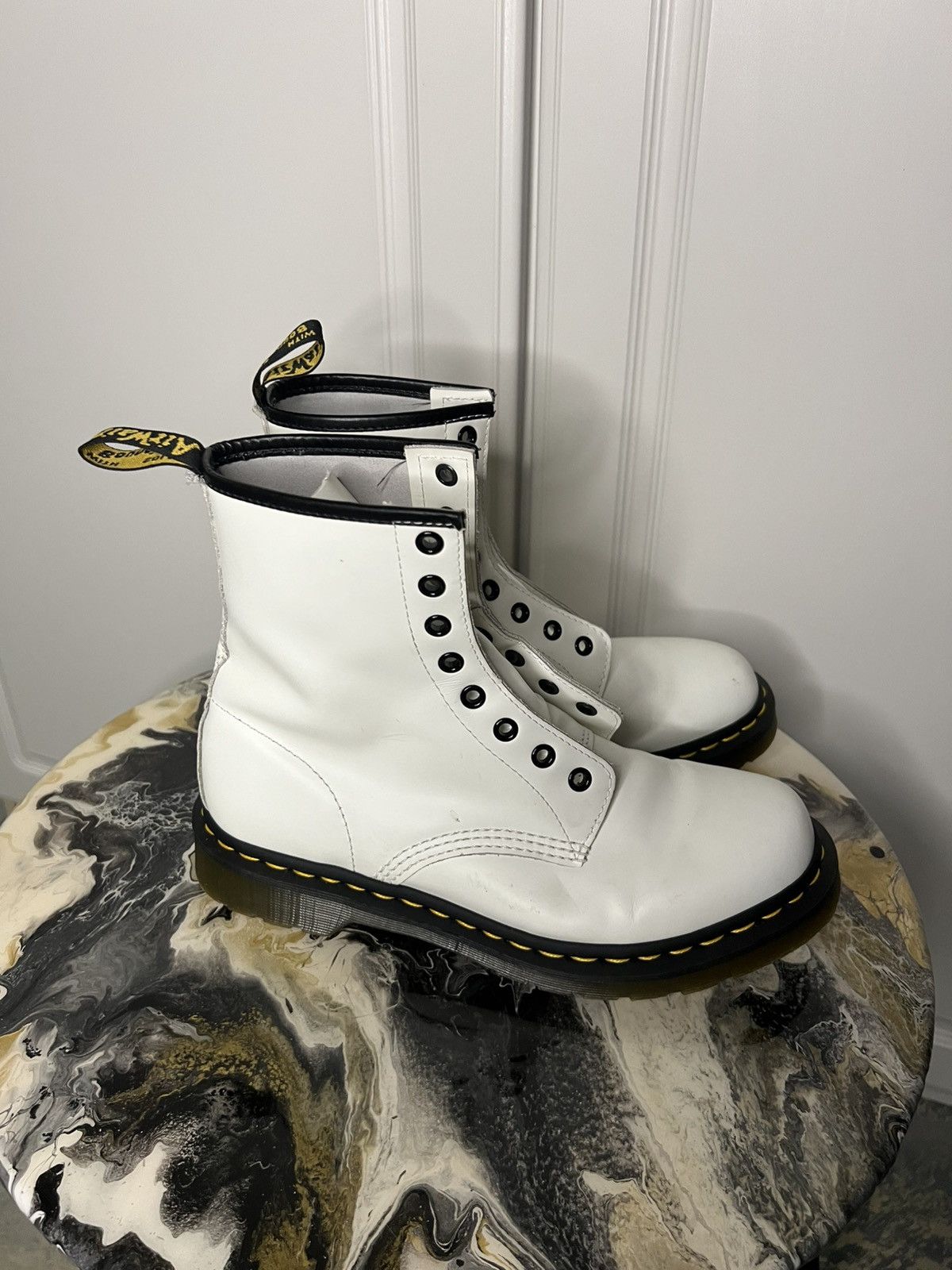 Dr. Martens Dr. Martens 1460 Smooth Leather White Boot Size US 9 / IT 39 - 4 Thumbnail