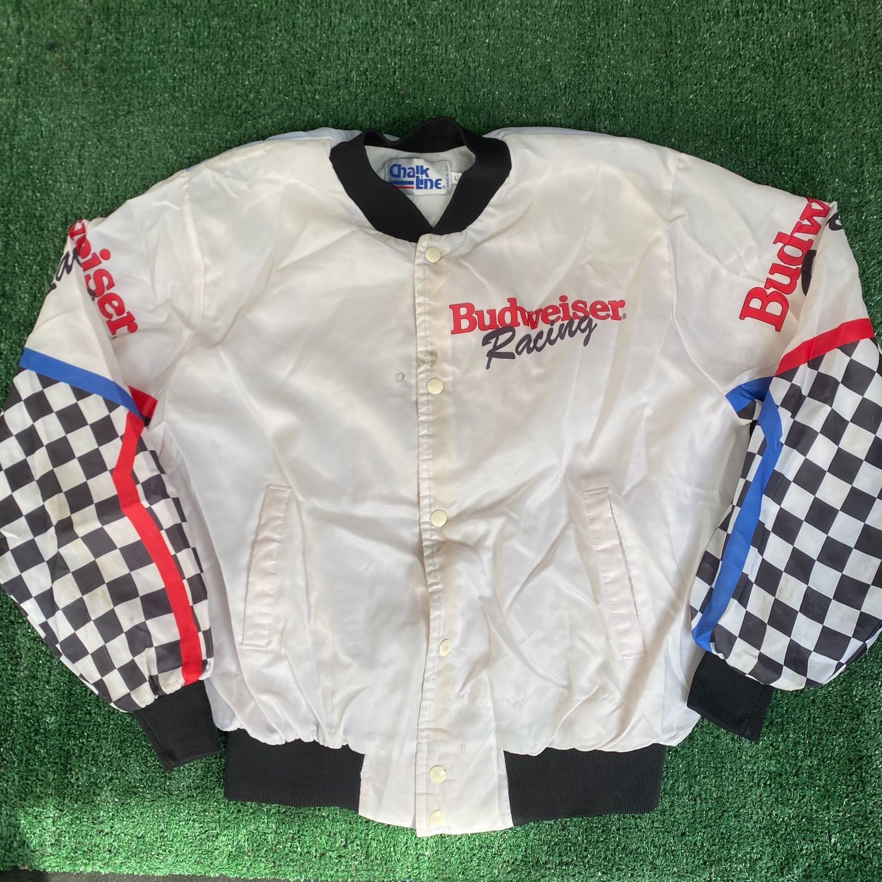 Budweiser Vintage 90s Budweiser Racing Jacket Satin Bomber NASCAR Size US L / EU 52-54 / 3 - 4 Thumbnail