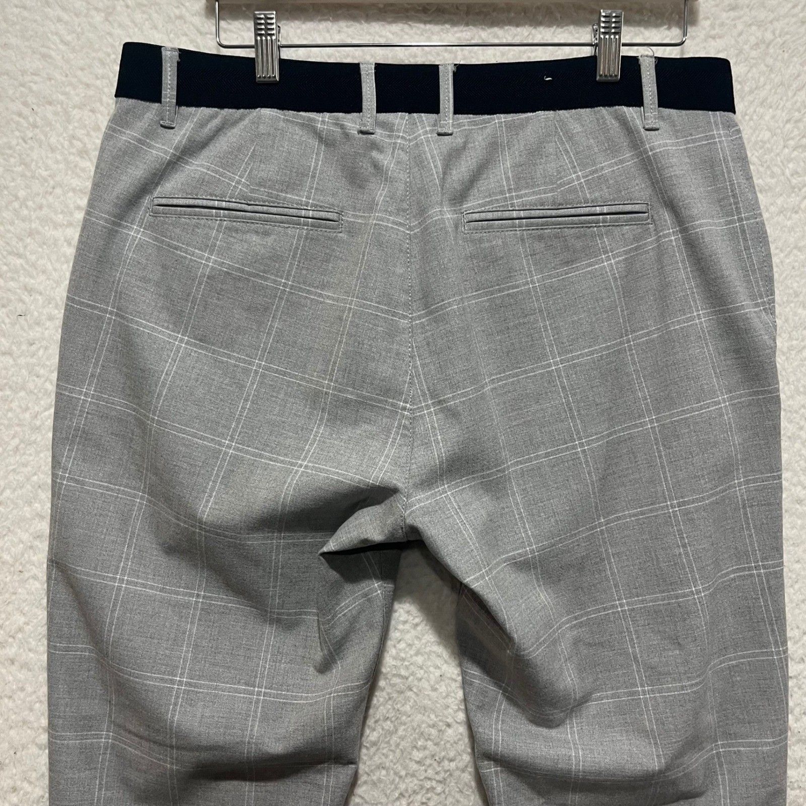 Zara ZARA Mens Plaid Dress Pants Size S Gray Slim Fit Flat Front Size US 28 / EU 44 - 4 Thumbnail