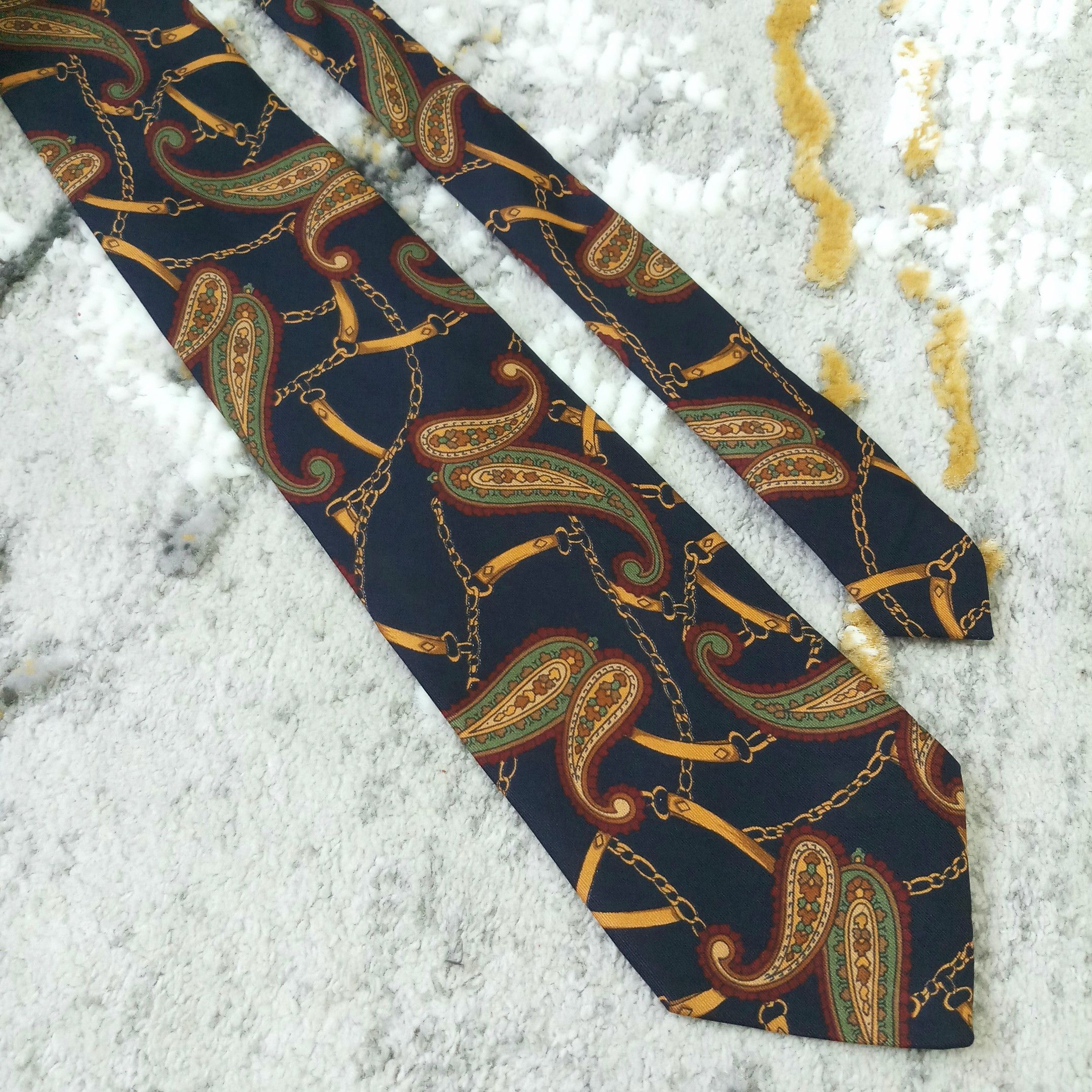 Vintage PIERRE BALMAIN 60s/70s Cravate 100% Soie Mod Cravate Fabriqué