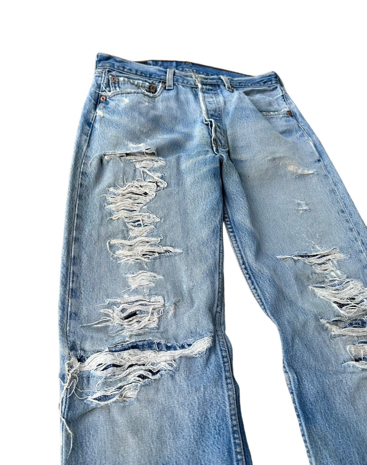 Levi's Vintage Levi’s 501 top button 553 distressed denim jeans Size US 30 / EU 46 - 5 Thumbnail