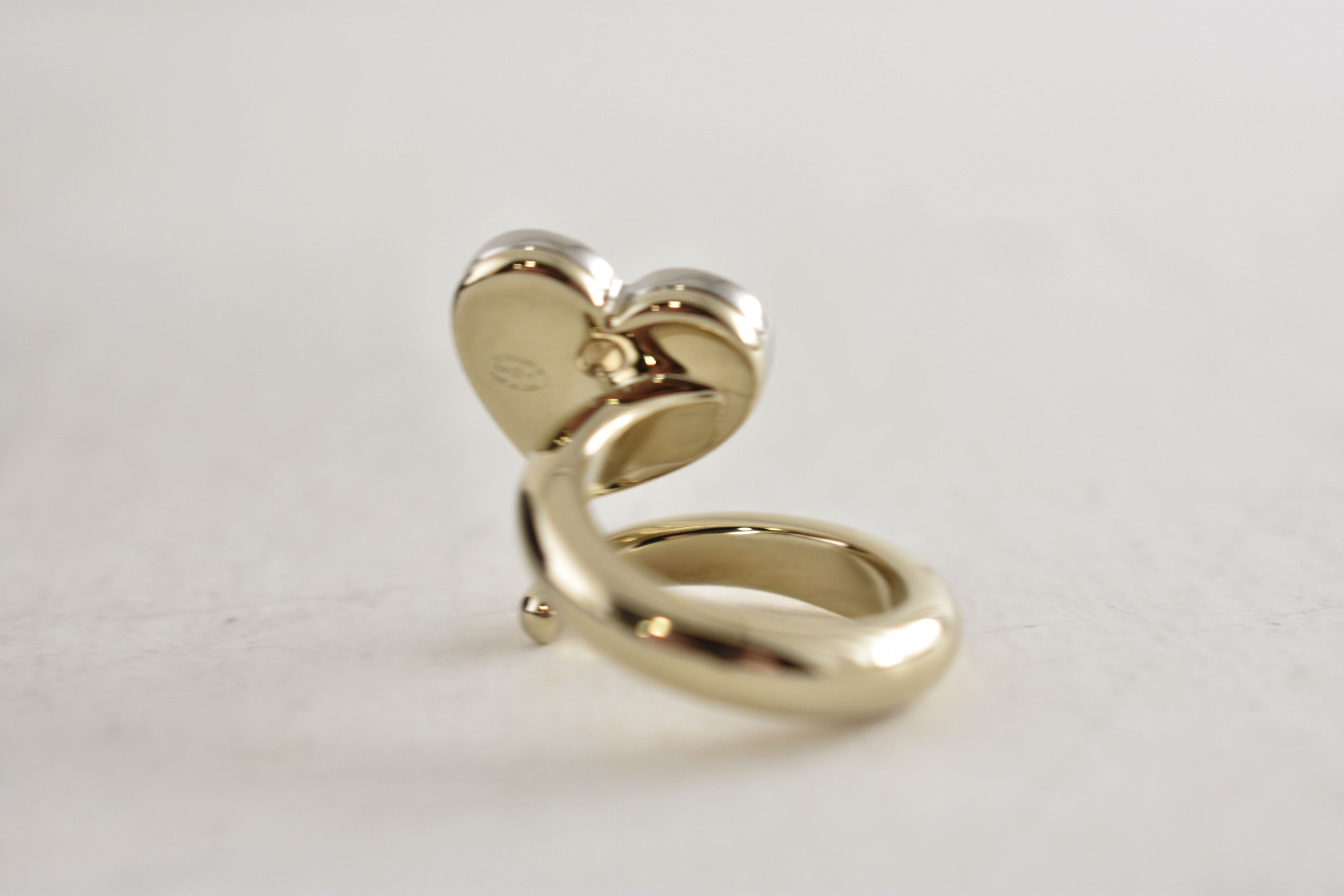 Chanel Chanel 26P Silver Gold Crystal Heart CC Logo Spiral Ring 52 Size ONE SIZE - 20 Thumbnail