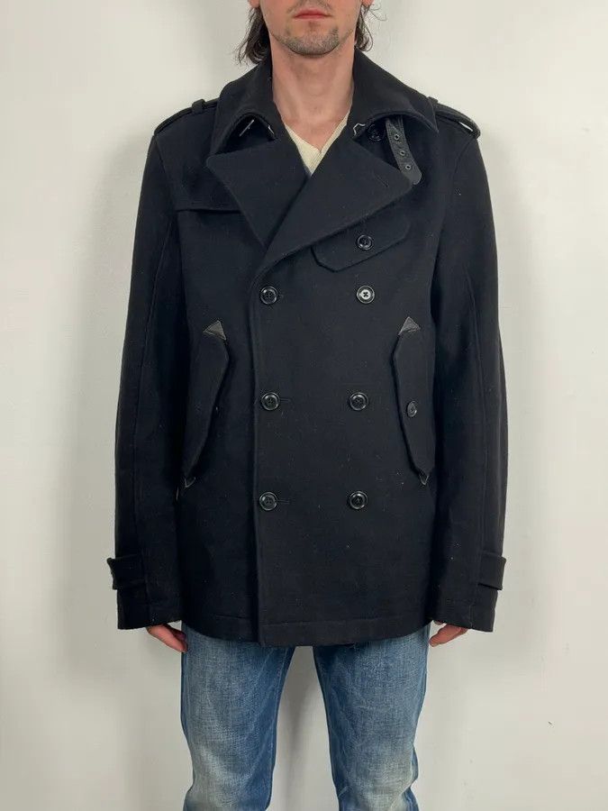 Diesel 2000s Diesel Black Classy Wool Caban Jacket Size US L / EU 52-54 / 3 - 2 Thumbnail