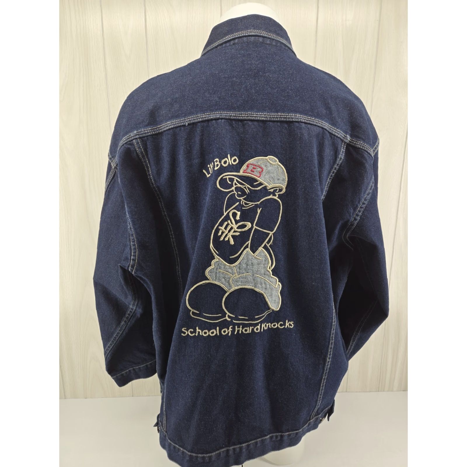 Denime VINTAGE SOHK Denim Jean Jacket Mens 2XL 90s Y2K Blue Embroidered Logo Pocket Casual Jacket Mens Size US 39 - 2 Thumbnail
