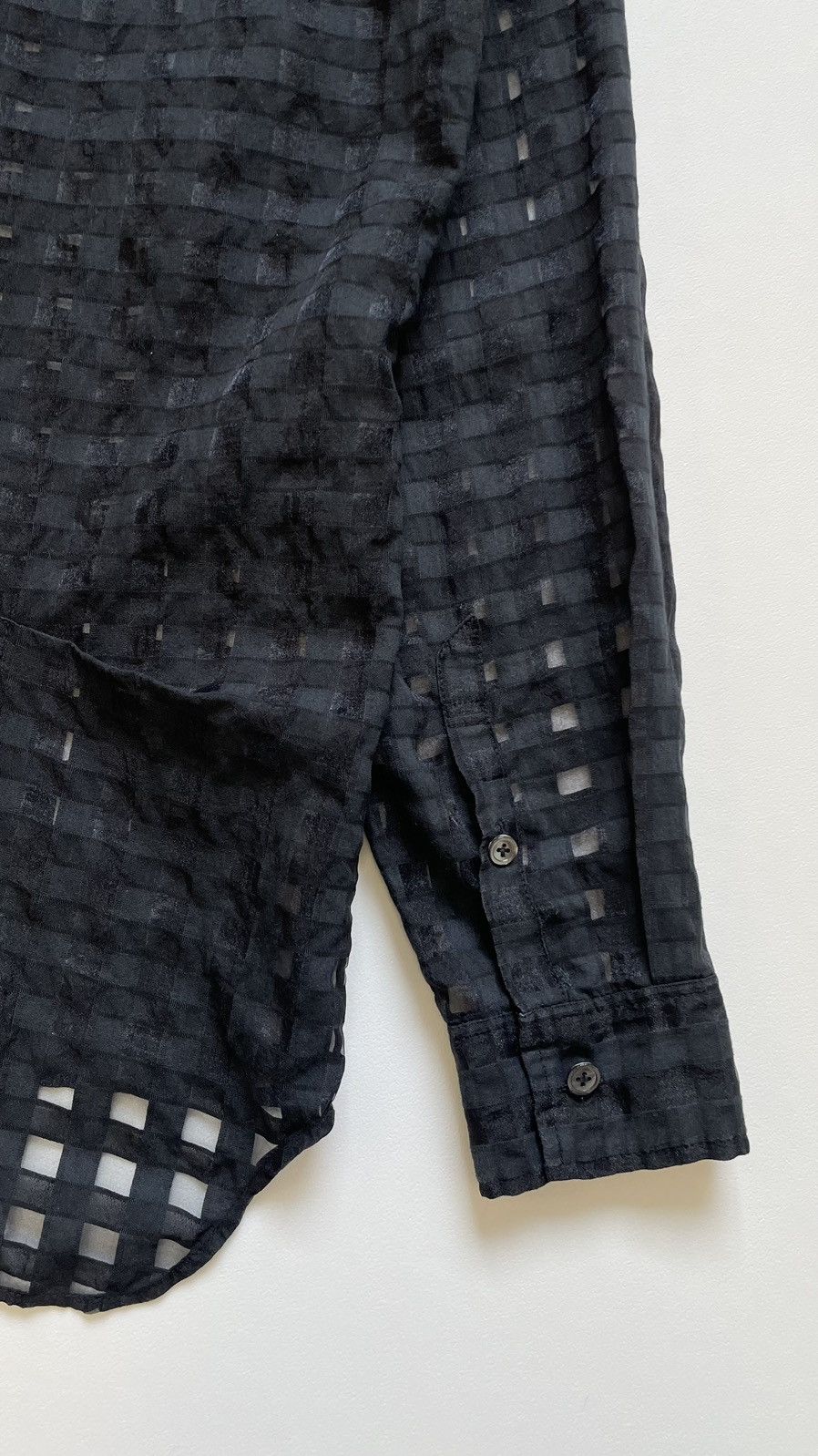 Ann Demeulemeester Black ‘Sheer Square’ Patterned Shirt Size US M / EU 48-50 / 2 - 15 Thumbnail