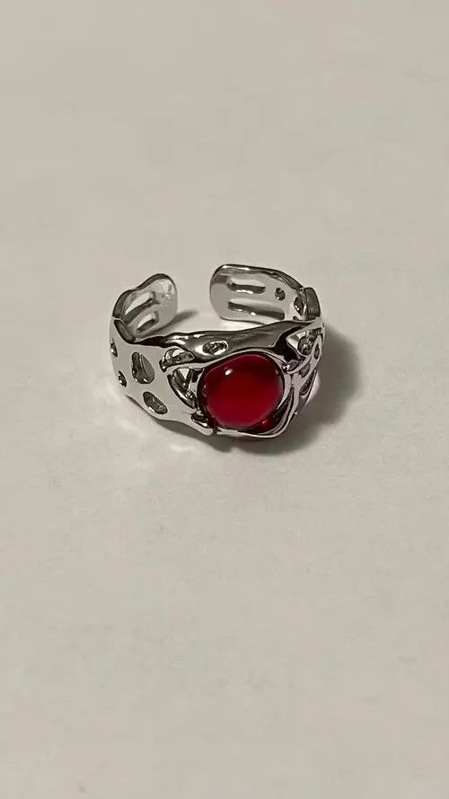 Handmade × Jewelry Electro Ring Crystal Stone Silver Abstract Star Pop Fantasy Size ONE SIZE - 4 Thumbnail