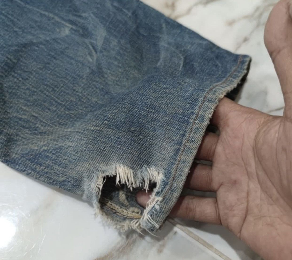 Warehouse × Warehouse & Co. Vintage Warehouse Selvedge Jeans distressed Size US 31 - 7 Thumbnail