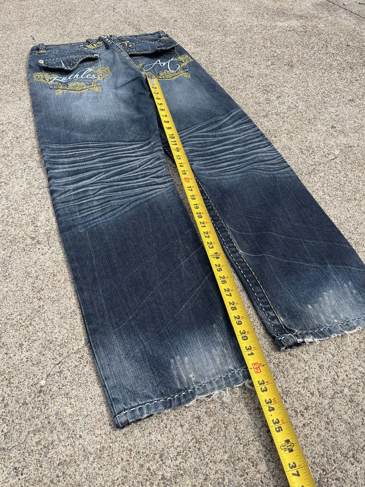 Other Ruthless Art Y2K Studded/Embroidered Jeans Size US 34 / EU 50 - 9 Thumbnail