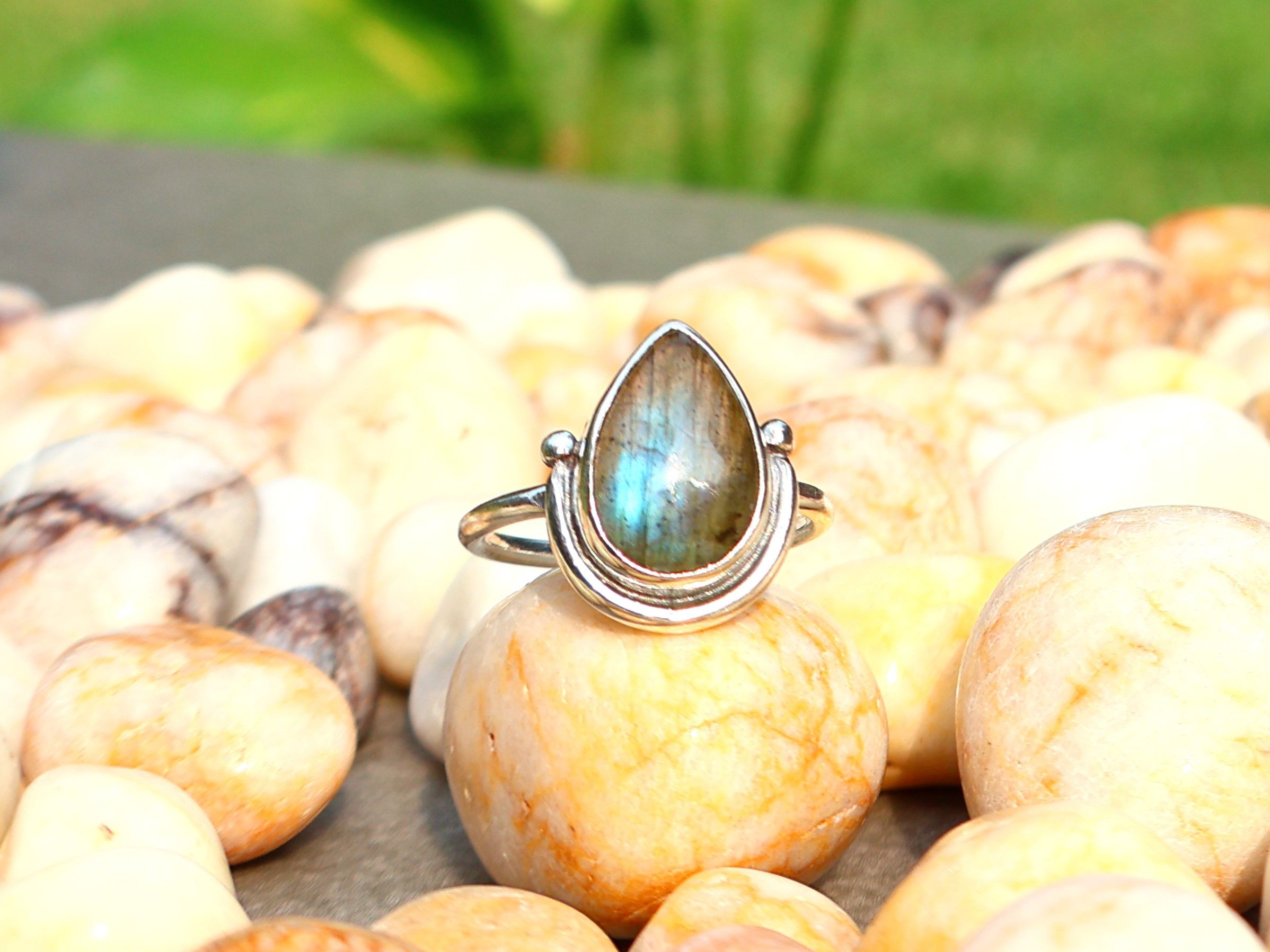 Handmade Natural Labradorite Ring, Handmade Ring, 925 Sterling Silver Size ONE SIZE - 2 Thumbnail