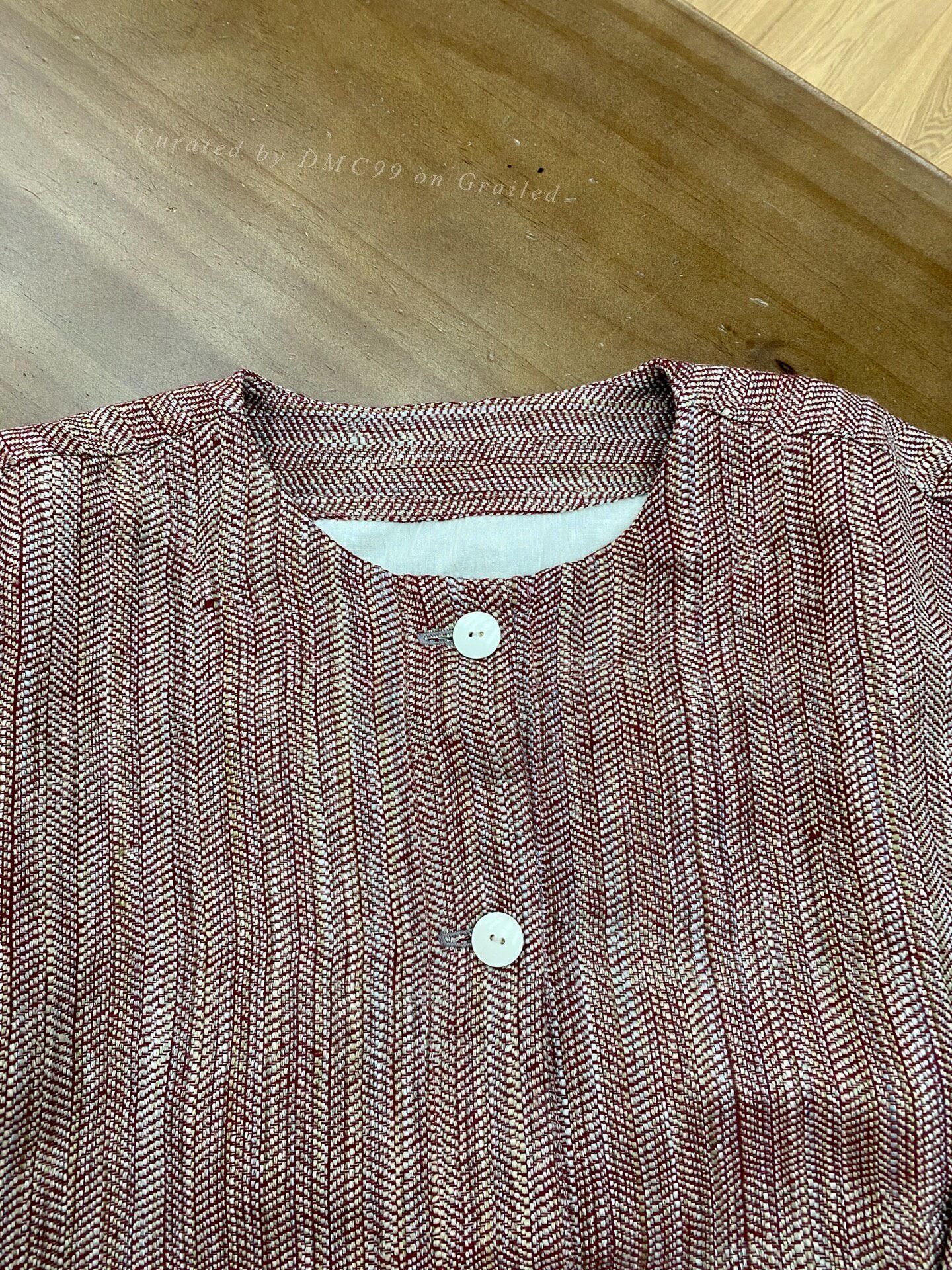 Other Tussah Silk Vintage Round Neck Coat Size M / US 6-8 / IT 42-44 - 1 Thumbnail
