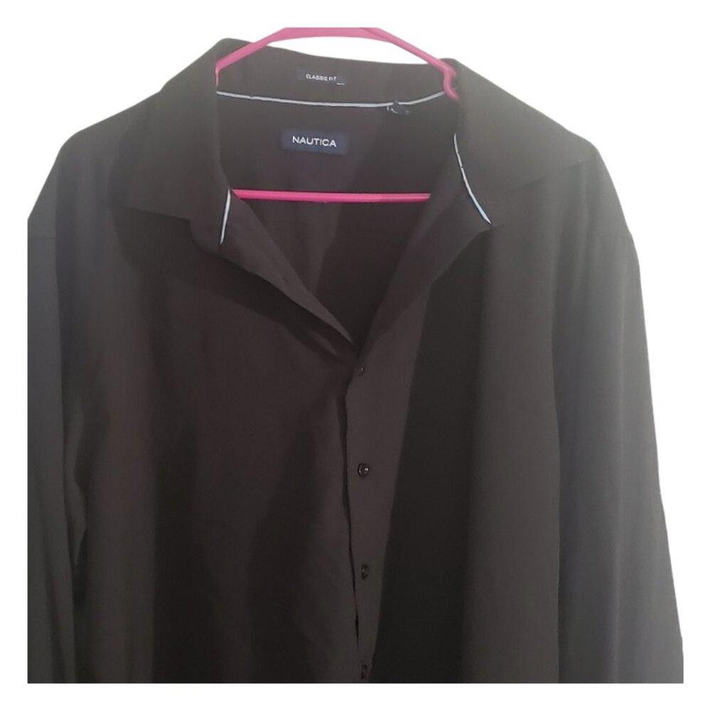 Nautica CT1888 Nautica men's Black Long Sleeve Shirt 17/17.5 Size US XL / EU 56 / 4 - 2 Thumbnail