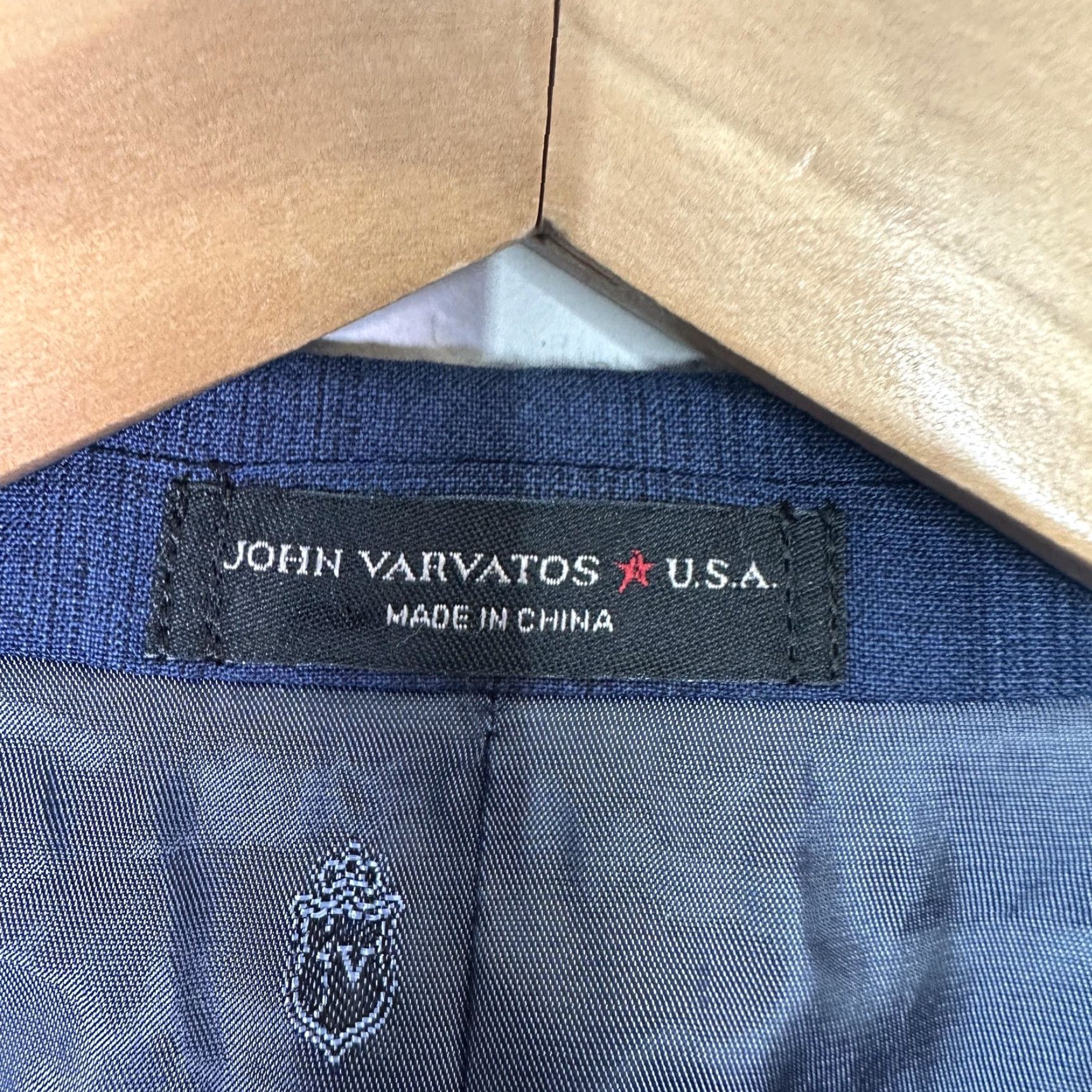 John Varvatos John Varvatos Blazer Mens 40 Blue Plaid Wool Two Button Slim Fit Size 40R - 3 Thumbnail