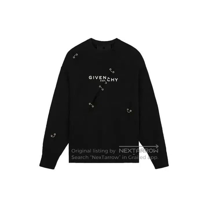 Givenchy Givenchy SS21 Metal Hole Distressed Crewneck Sweatshirt. Size US L / EU 52-54 / 3 - 1 Thumbnail