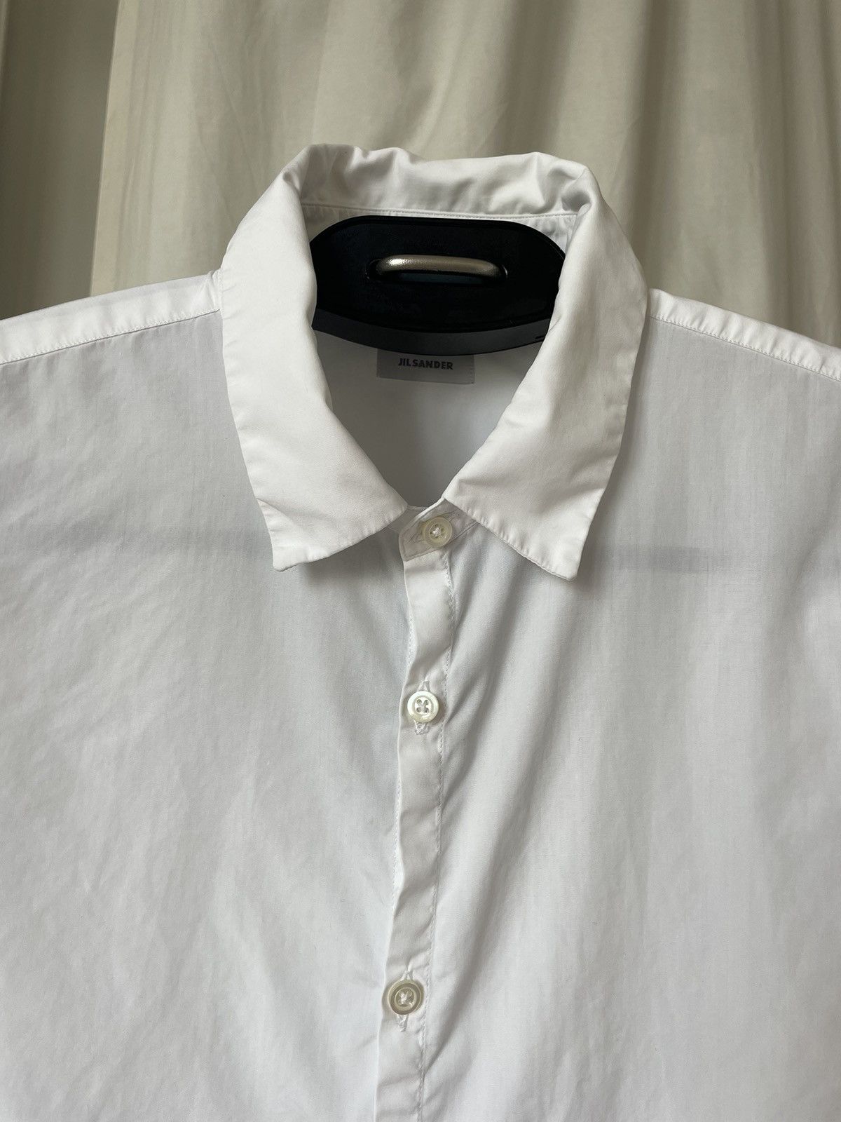 Jil Sander Jil Sander White Cotton Long-Sleeve Shirt M Size Size US M / EU 48-50 / 2 - 2 Thumbnail