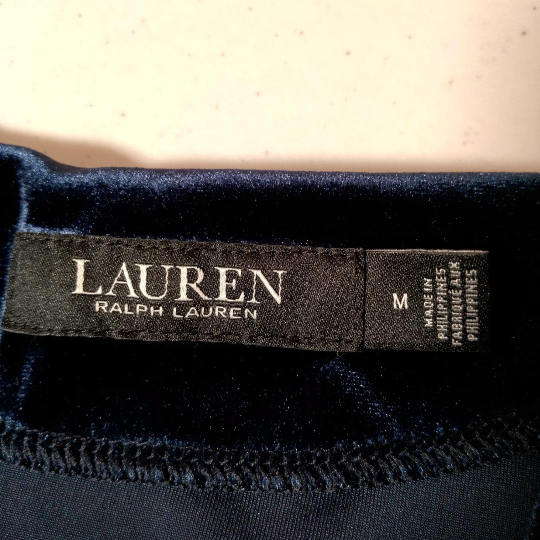 Ralph Lauren Lauren Ralph Lauren Shirt Women Medium Blue Velour Peplum Royal Top Size M / US 6-8 / IT 42-44 - 4 Thumbnail