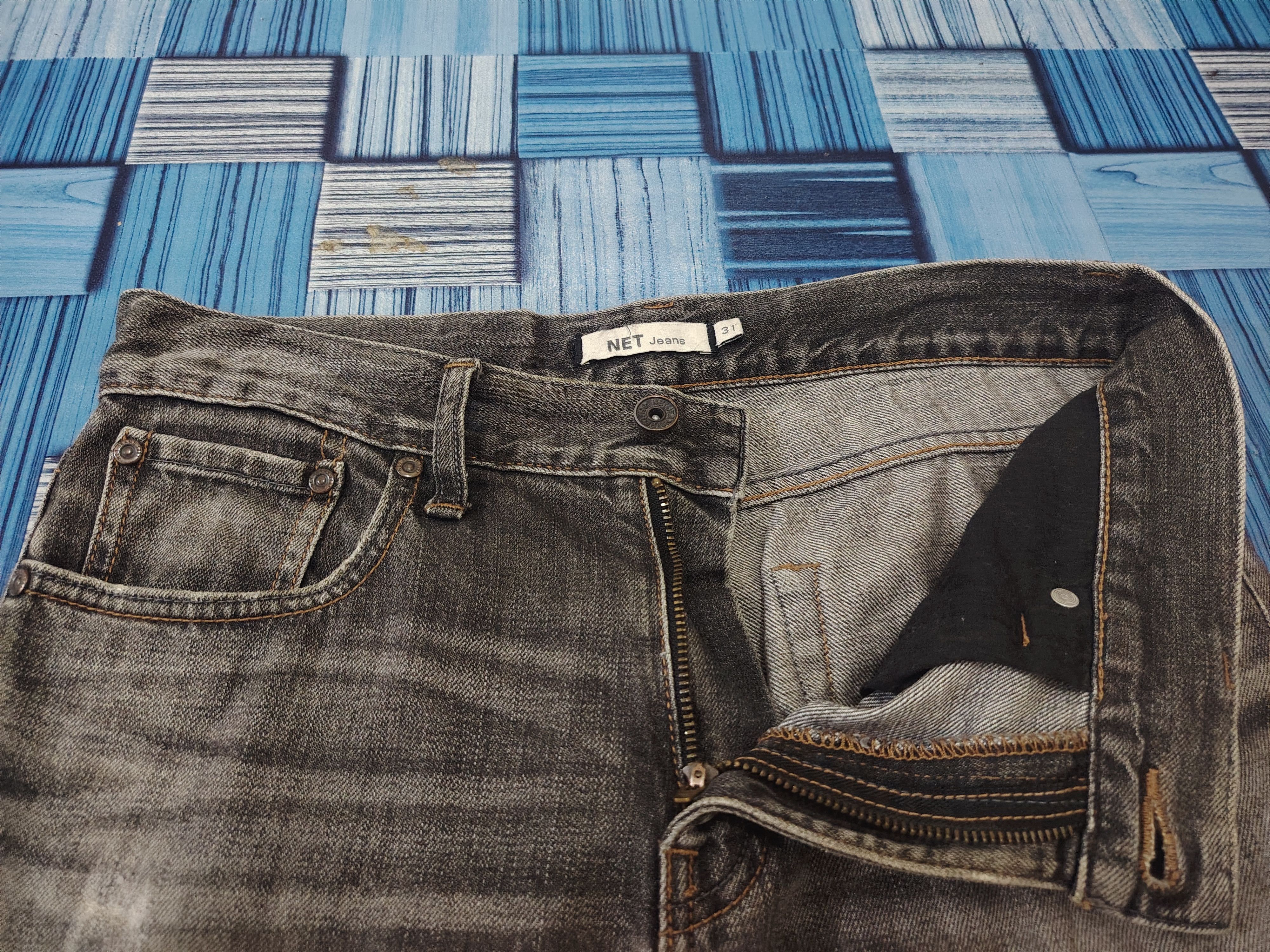 Ne-Net Japanese Net Jeans Distressed Jeans Ripped Jeans Mudwash Size US 31 - 11 Thumbnail