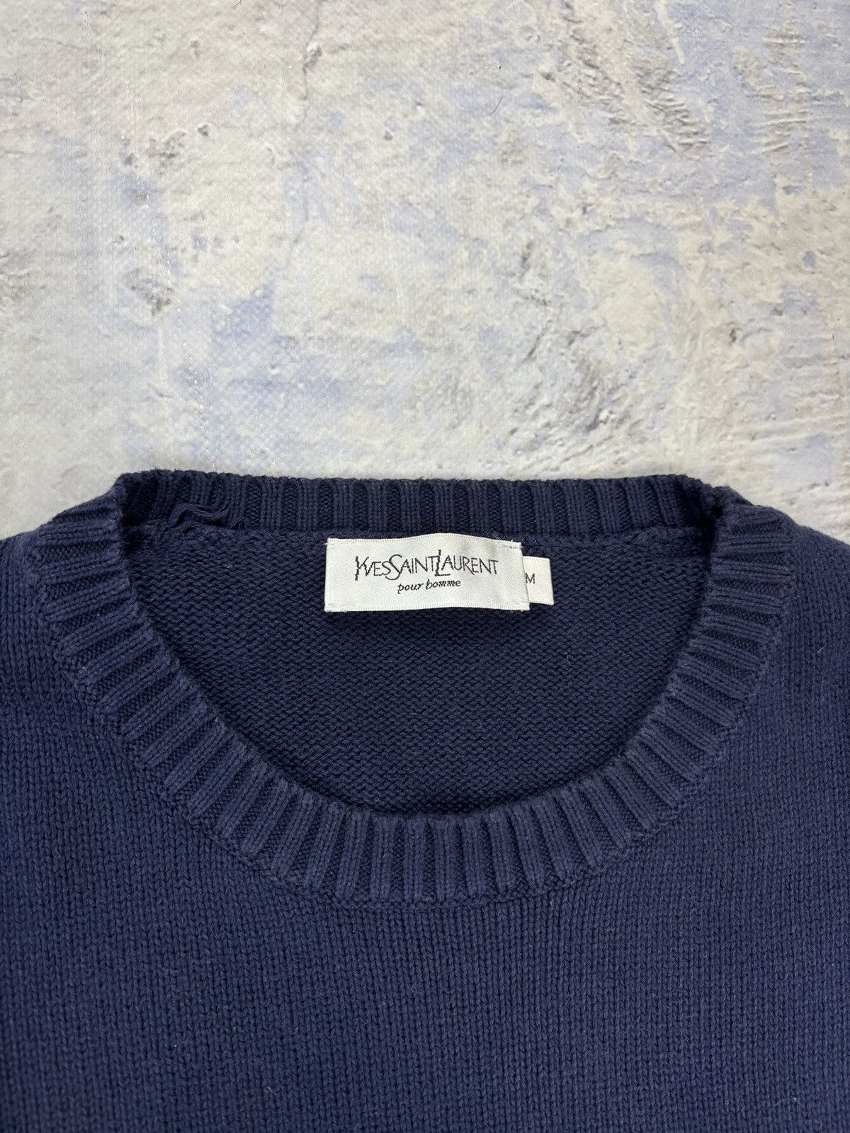 Yves Saint Laurent Yves Saint Laurent Knit sweater mens blue rare vintage Size US M / EU 48-50 / 2 - 5 Thumbnail