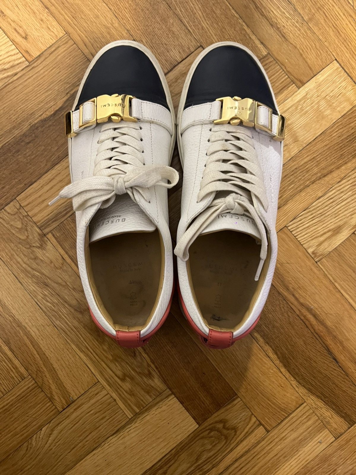 Buscemi Buscemi panelled leather low sneaker with gold hardware Size US 8 / EU 41 - 1 Thumbnail