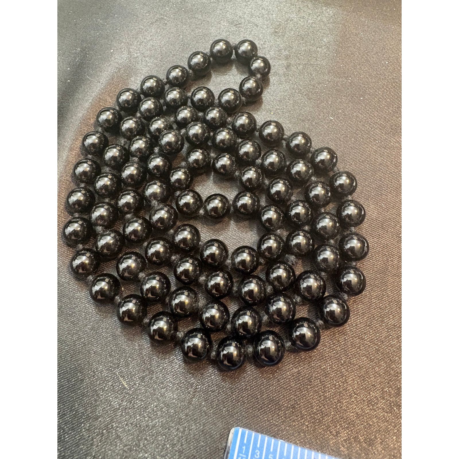 Other Vintage Black Onyx Bead Necklace 30 Inch Single Strand Size ONE SIZE - 3 Thumbnail