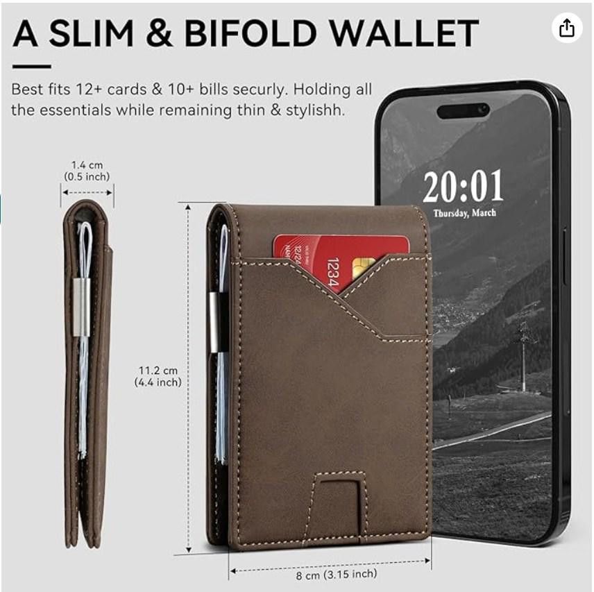Designer Card Wallet Slim Bifold Leather Wallet - Rfid Minimalist Size ONE SIZE - 1 Thumbnail