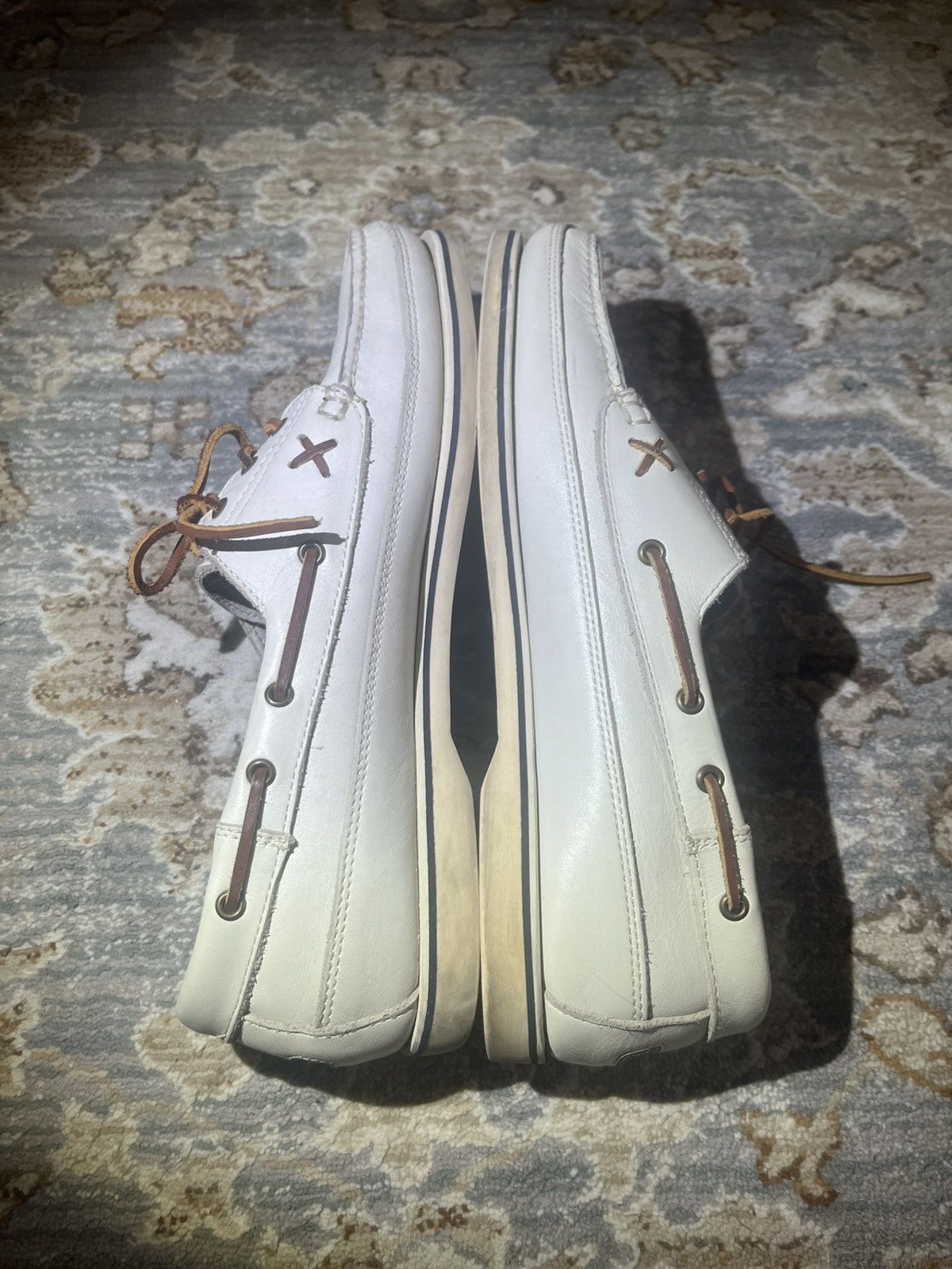Polo Ralph Lauren POLO by RALPH LAUREN IVORY LEATHER BOAT SHOES 12 Size US 12 / EU 45 - 5 Thumbnail