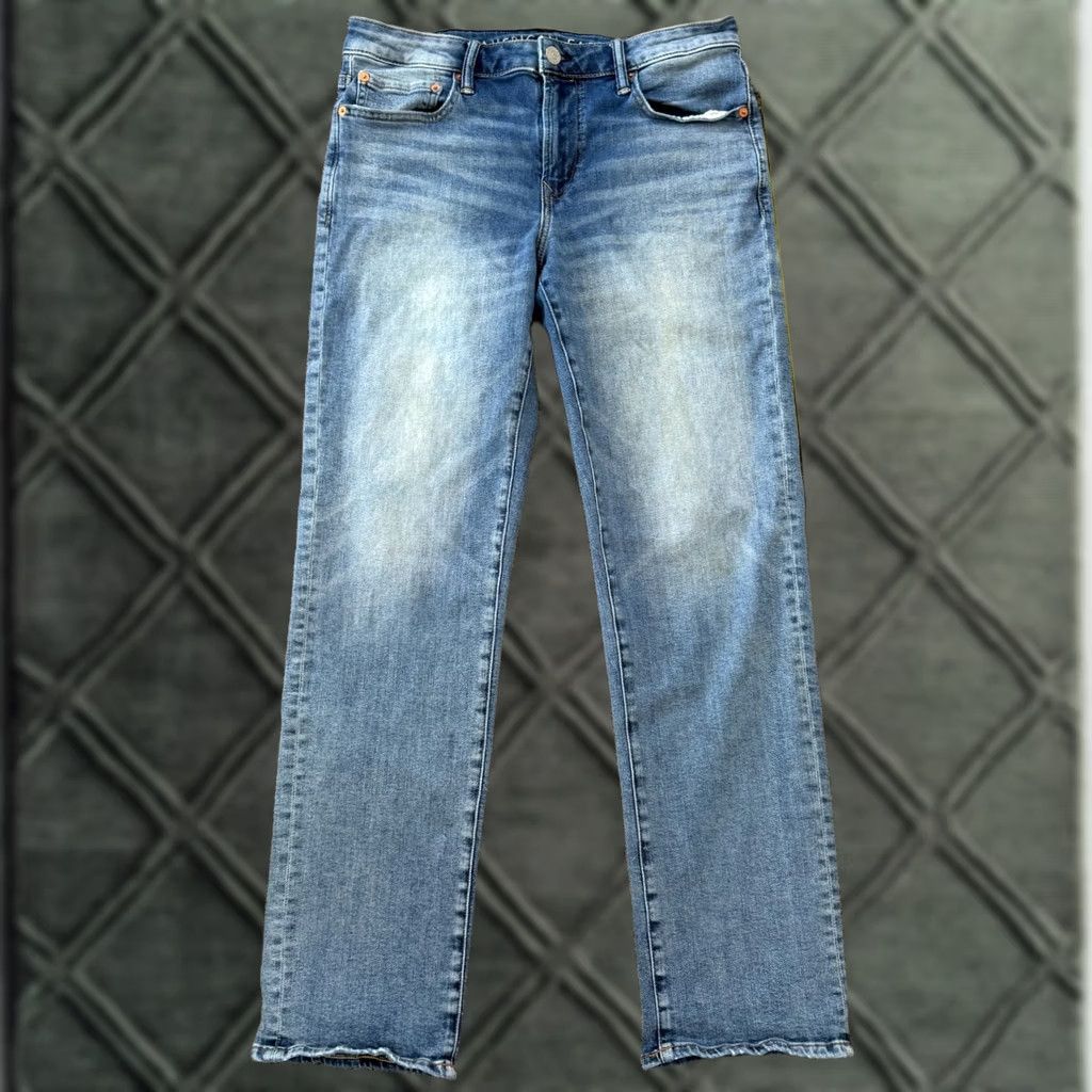 American Eagle Outfitters American Eagle Original Straight Jeans Men’s 32x31 Blue Next Level Flex Denim Size US 32 / EU 48 - 1 Thumbnail