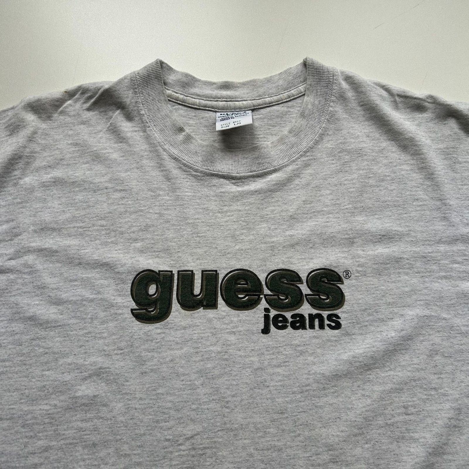 Guess Vintage 90s Guess Jeans Spell Out T Shirt Large Rare Gray Size US L / EU 52-54 / 3 - 3 Thumbnail
