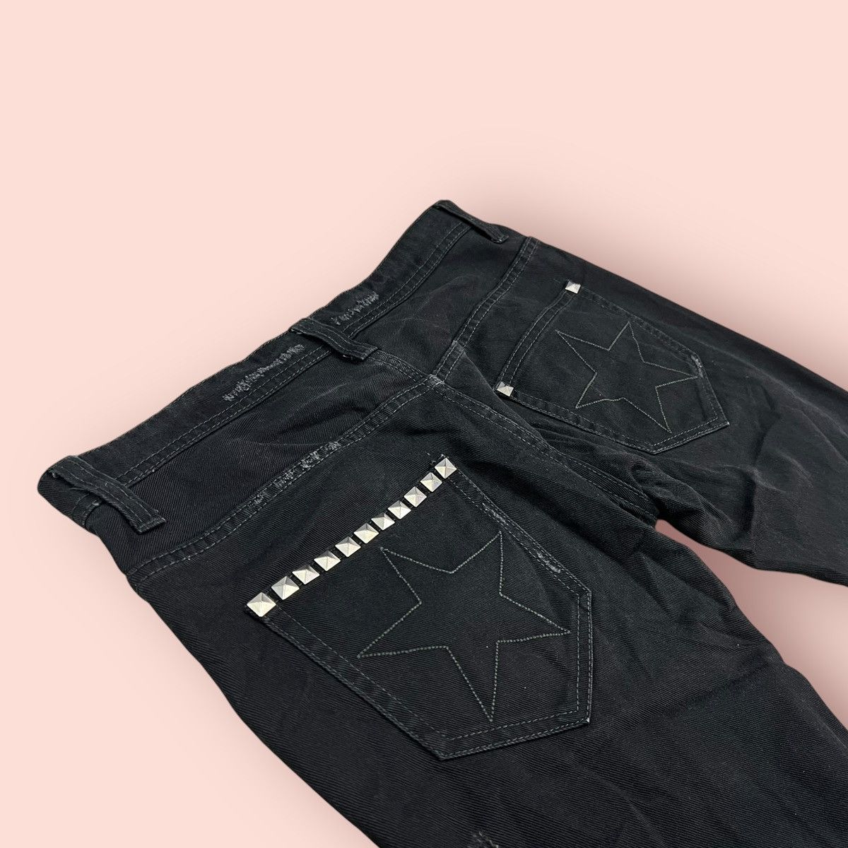 Hysteric Glamour × If Six Was Nine × Japanese Brand VINTAGE WWL DISTRESSED STUDDED BLACK JEANS JAPAN Size 30" / US 8 / IT 44 - 14 Thumbnail