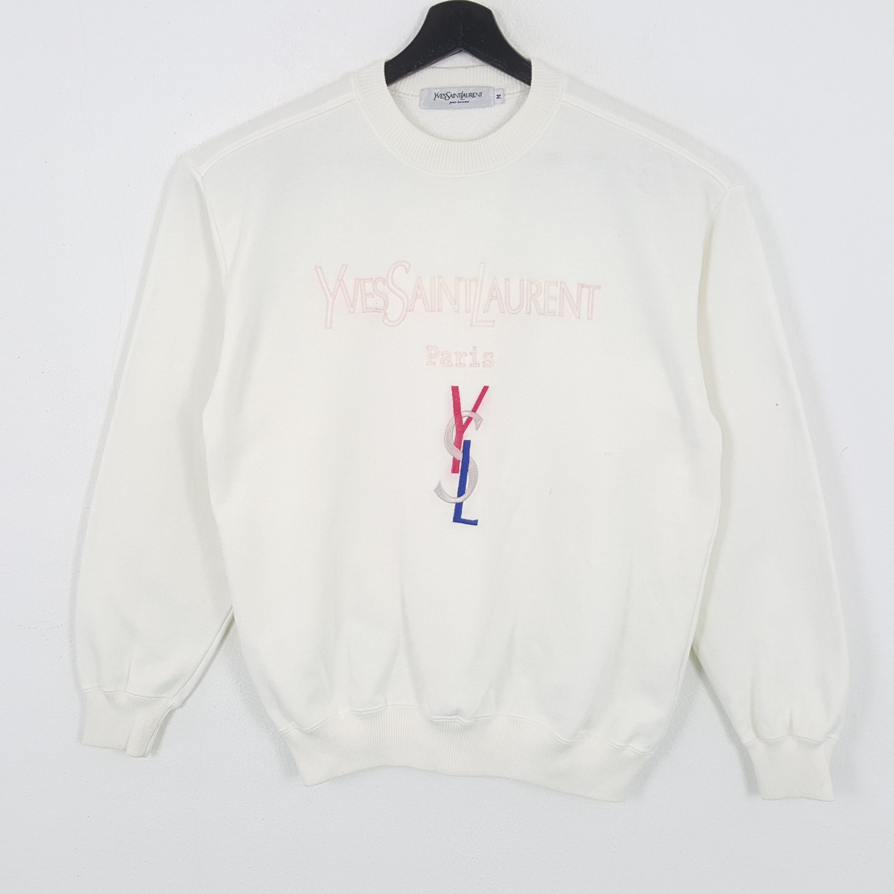 YVES SAINT LAURENT Fashion Spellout Logo Design Sweatshirt