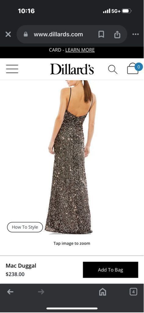 Mac Duggal Women's Mac Duggal Black & Gold Sequin Dress Size 4 Size S / US 4 / IT 40 - 2 Thumbnail