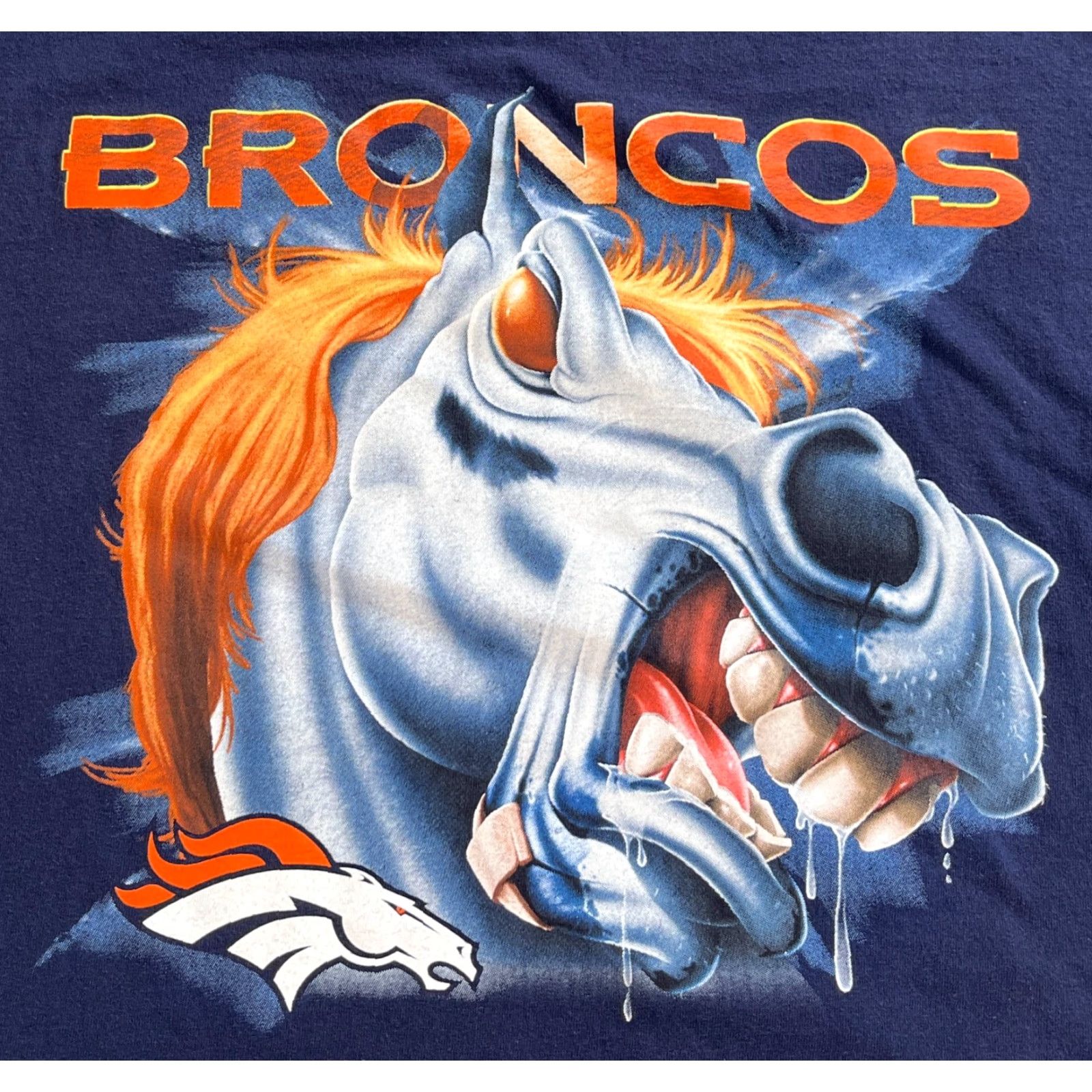 Reebok VINTAGE Reebok NFL Denver Broncos T-Shirt Mens Navy Cotton Sz L Size US L / EU 52-54 / 3 - 3 Thumbnail