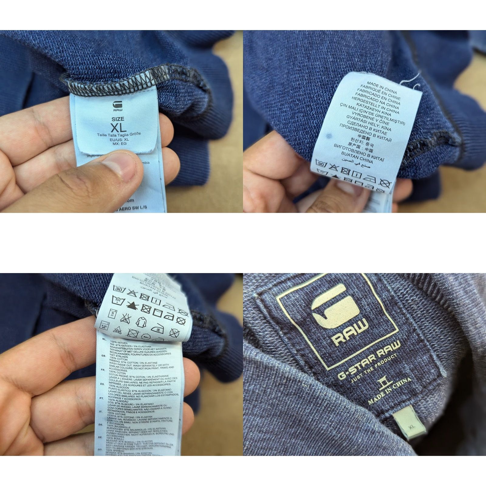 G-Star G-Star Raw Omaros Aero Mens Sweater XL Denim Blue Indigo Turtle Neck Cotton Pullover Casual Mens XL Denim Blue Indigo Cotton Pullover Turtle Neck Size US XL / EU 56 / 4 - 9 Thumbnail