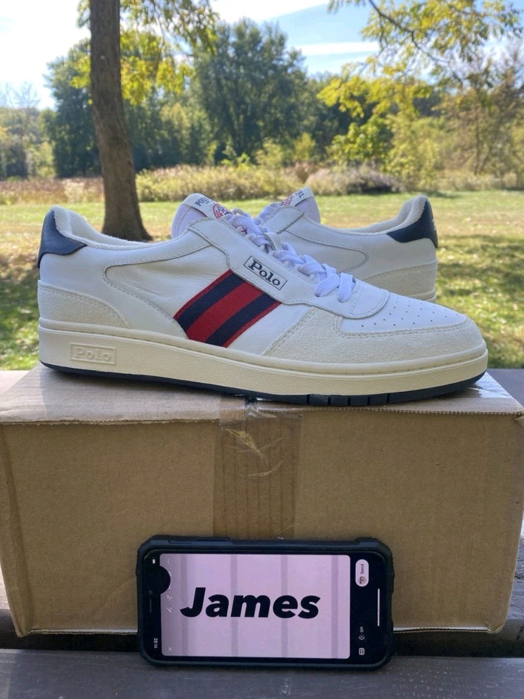 Ralph Lauren Ralph Lauren Polo Court Sneakers White Navy Red Retro 007 Size US 9 / EU 42 - 1 Thumbnail