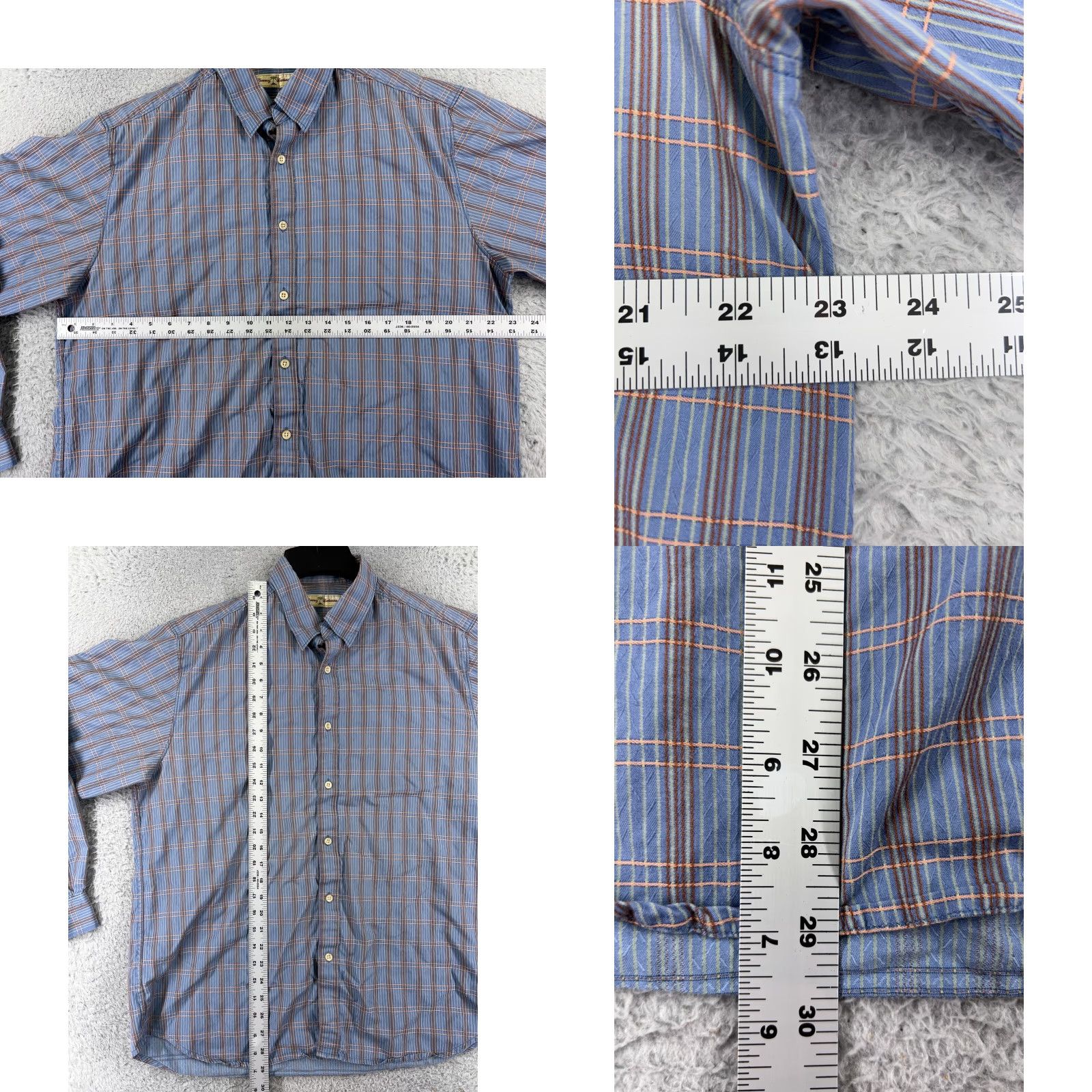 Tommy Bahama Tommy Bahama Shirt Men Large Blue Plaid 100% Cotton Button Up Hawaiian Vacation Size US L / EU 52-54 / 3 - 8 Thumbnail